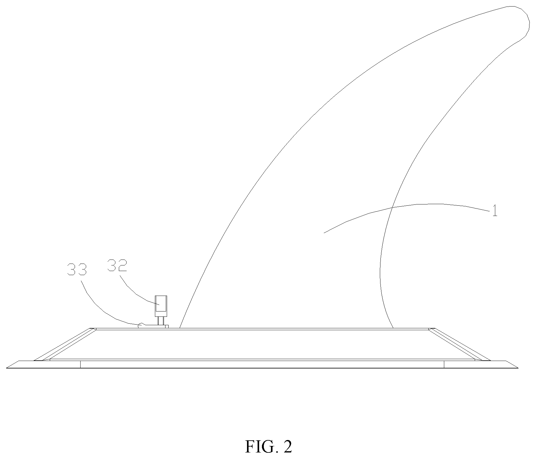 Patent US11780539 Figure 2 – Stern rudder fixing structure, stern rudder and paddle board
