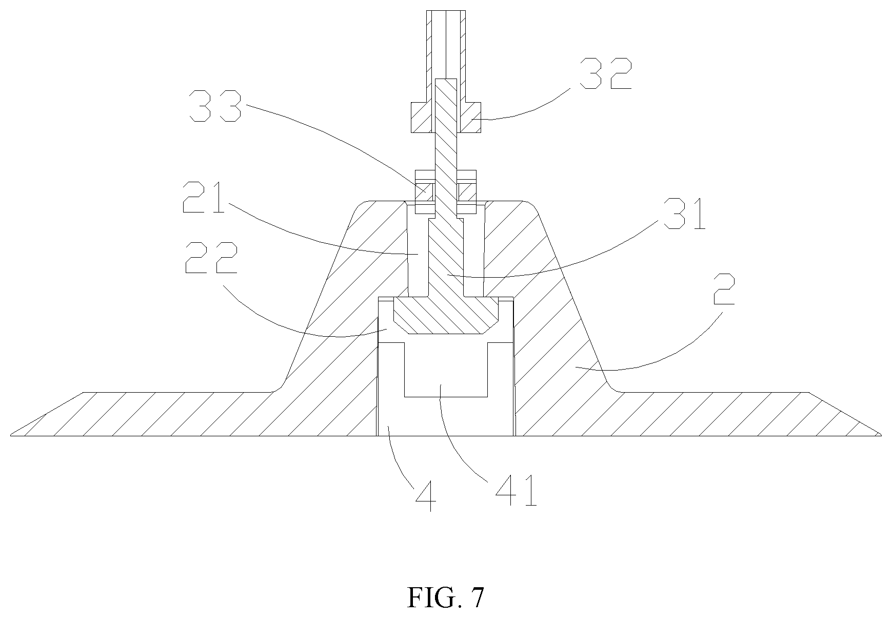 Patent US11780539 Figure 7 – Stern rudder fixing structure, stern rudder and paddle board