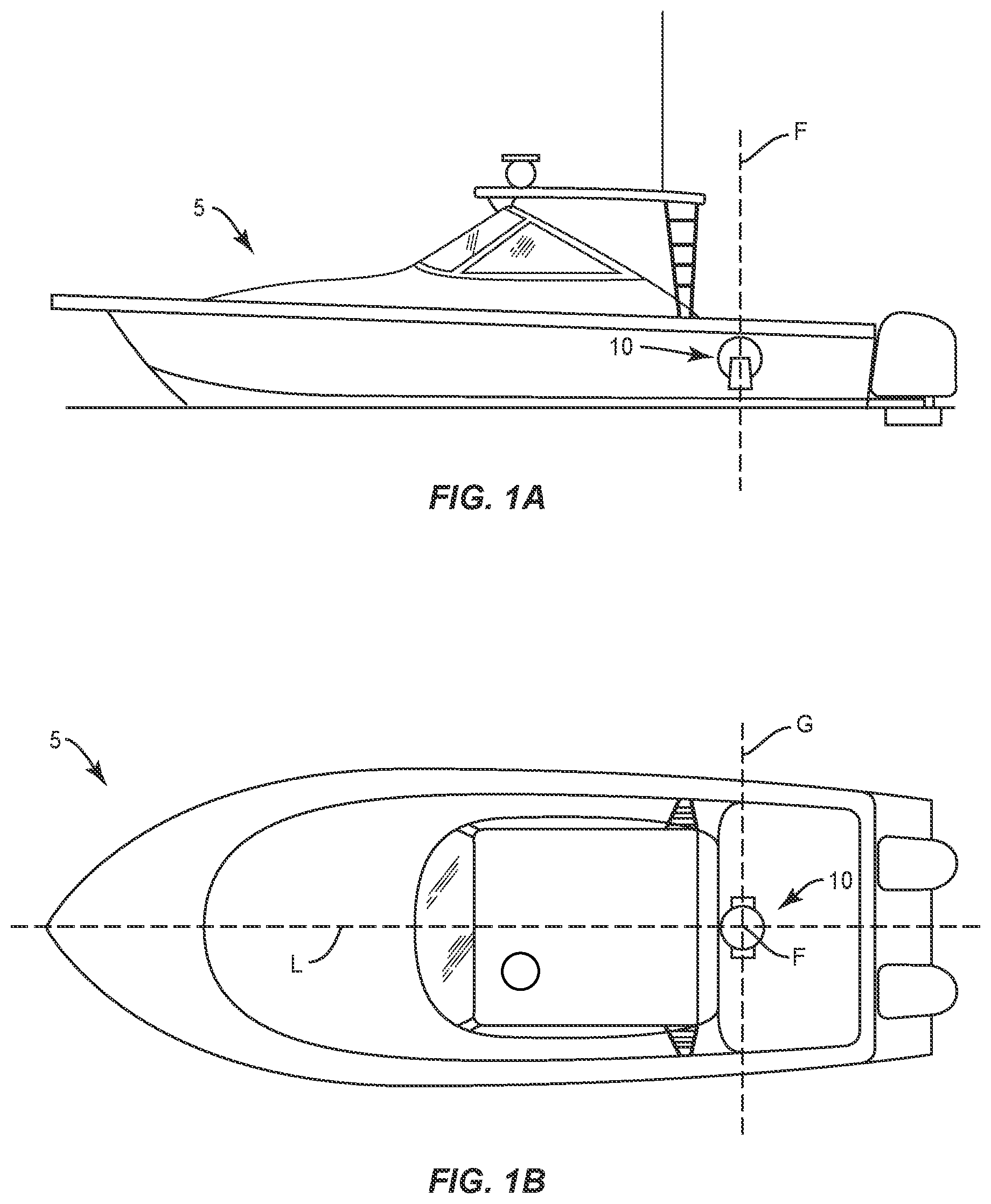 Patent US11780541 Figure 1 – Gyroscopic boat stabilizer with motor cooling