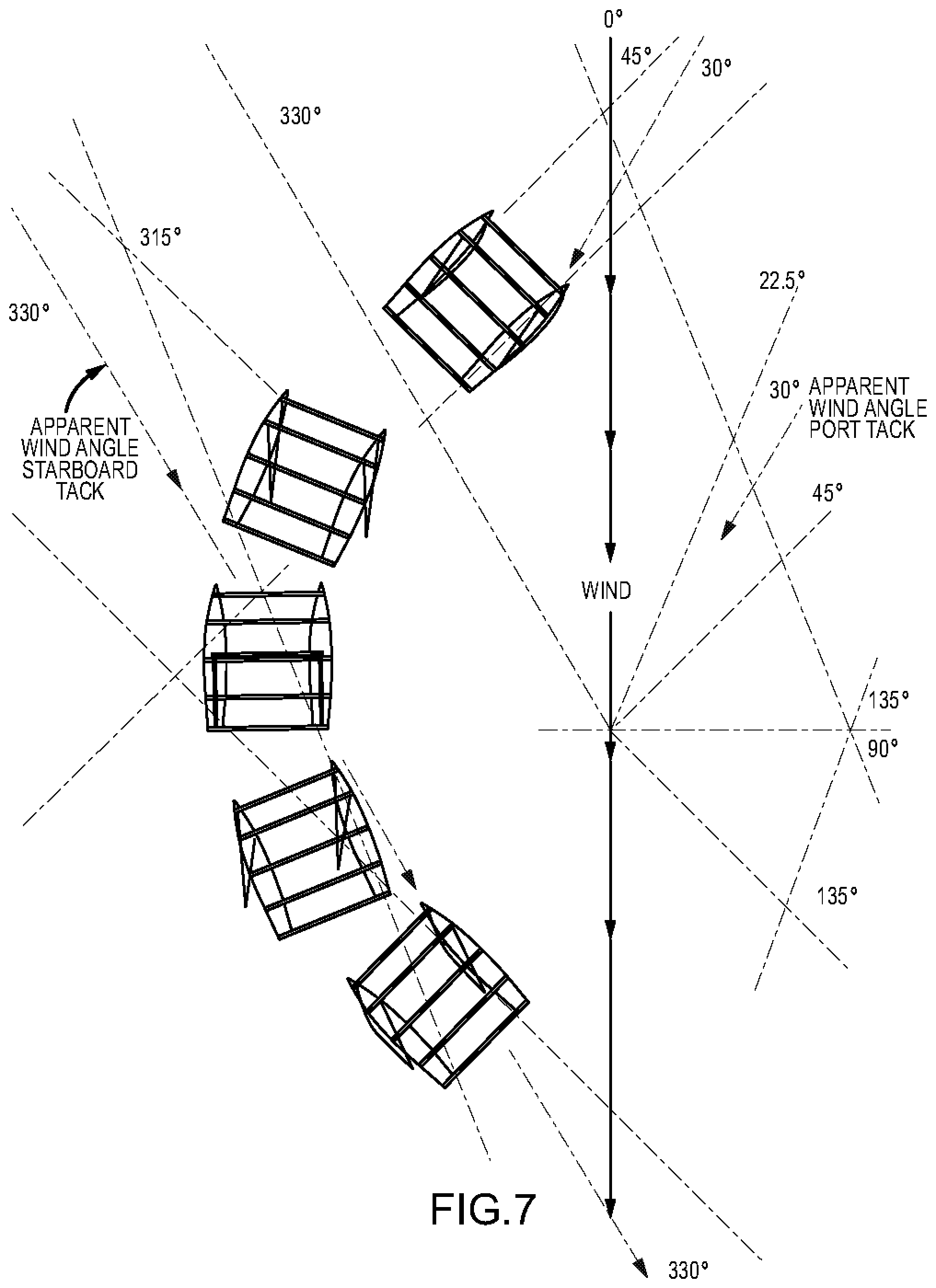 Patent US11780547 Figure 8 – Sailing vessel