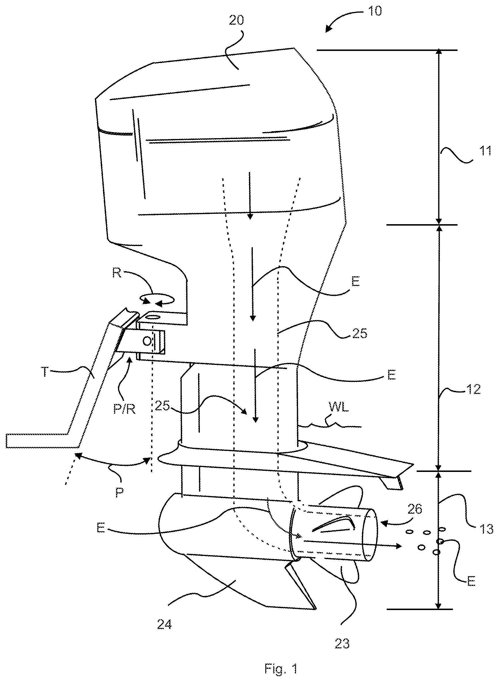 Patent US11780548 Figure 1 – Outboard motor and methods of use thereof