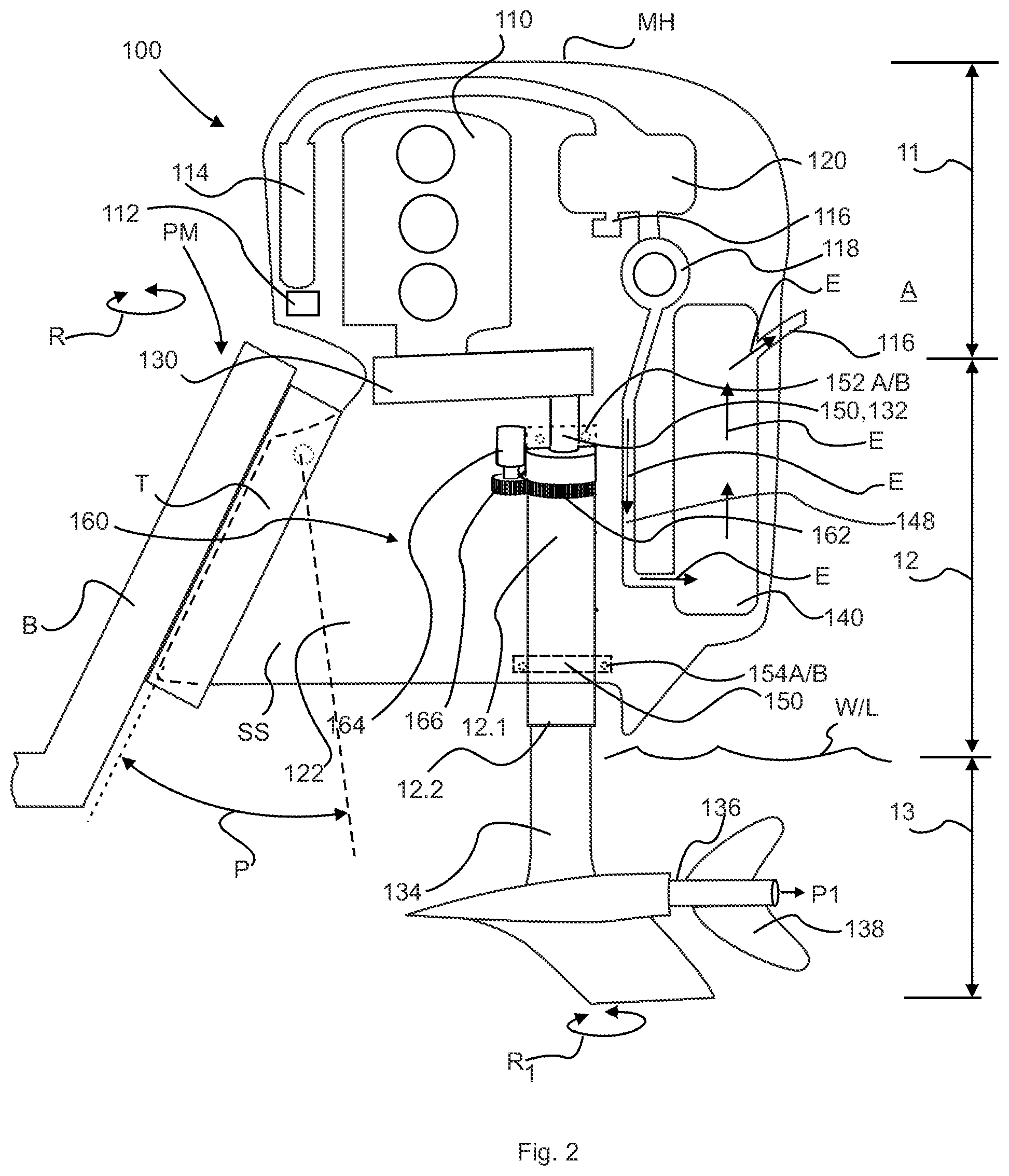 Patent US11780548 Figure 2 – Outboard motor and methods of use thereof