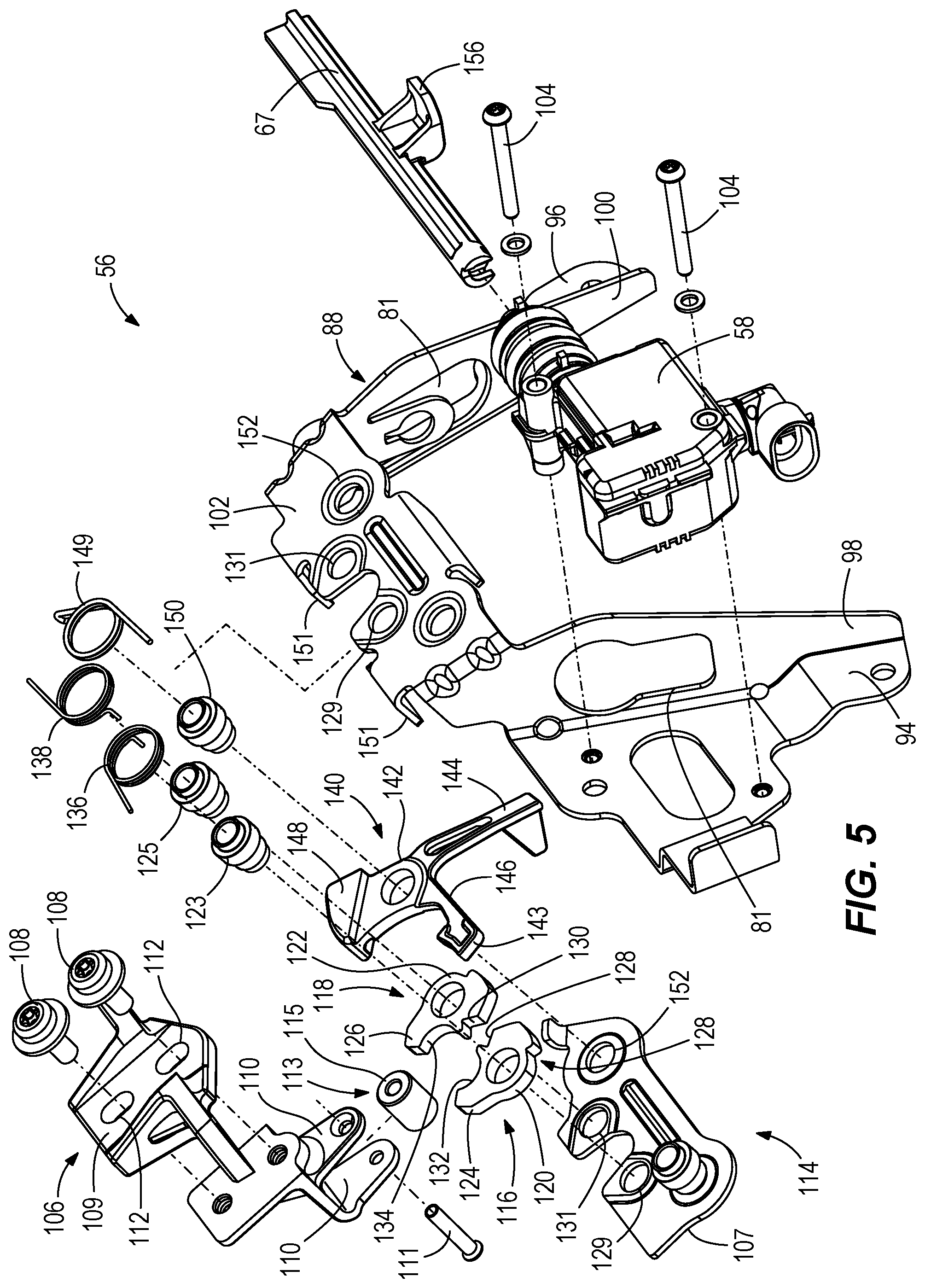 Patent US11780549 Figure 5 – Cowlings for marine drives and latching devices for cowlings for marine drives