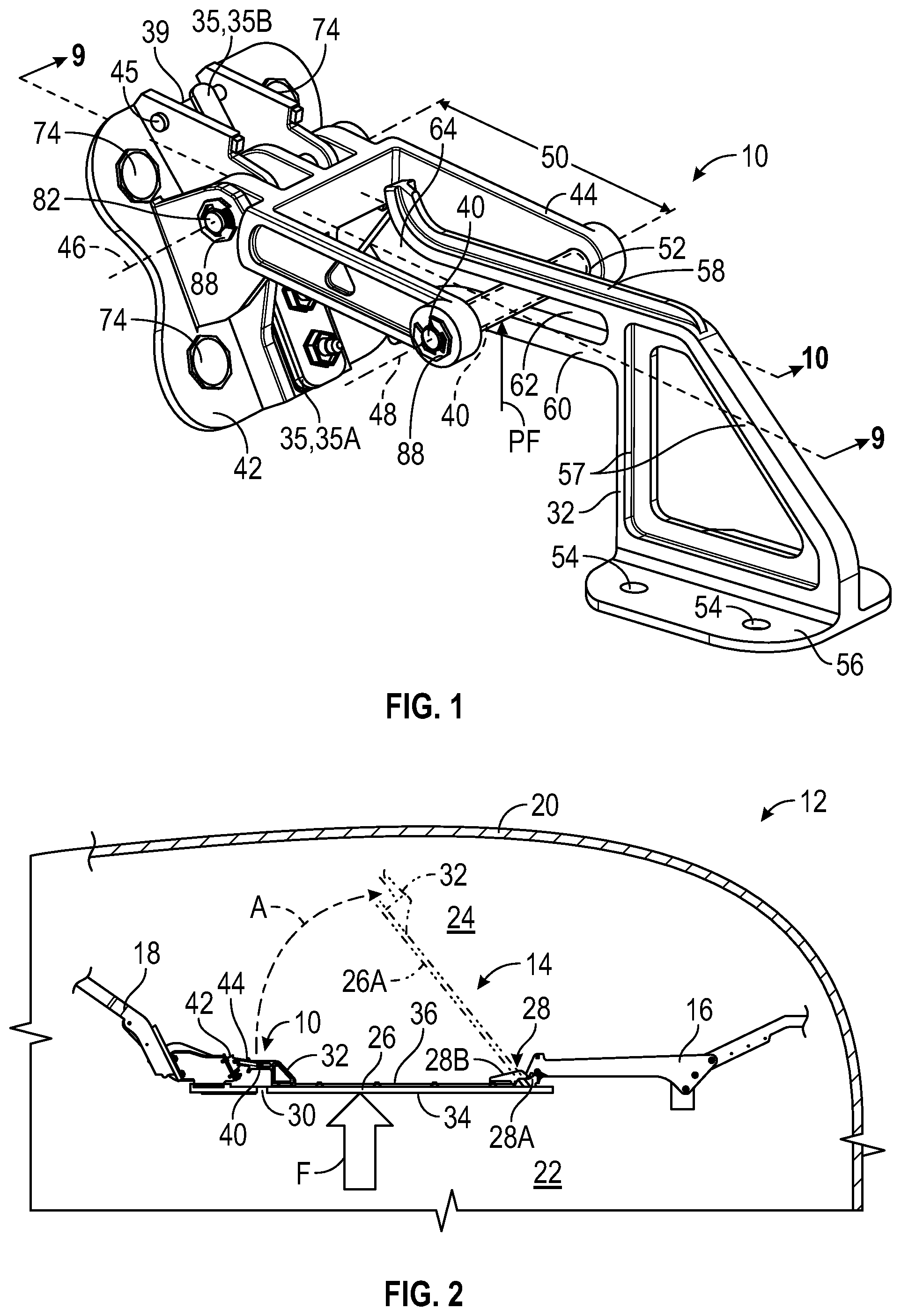 Patent US11780553 Figure 1 – Latch assembly and aircraft having same