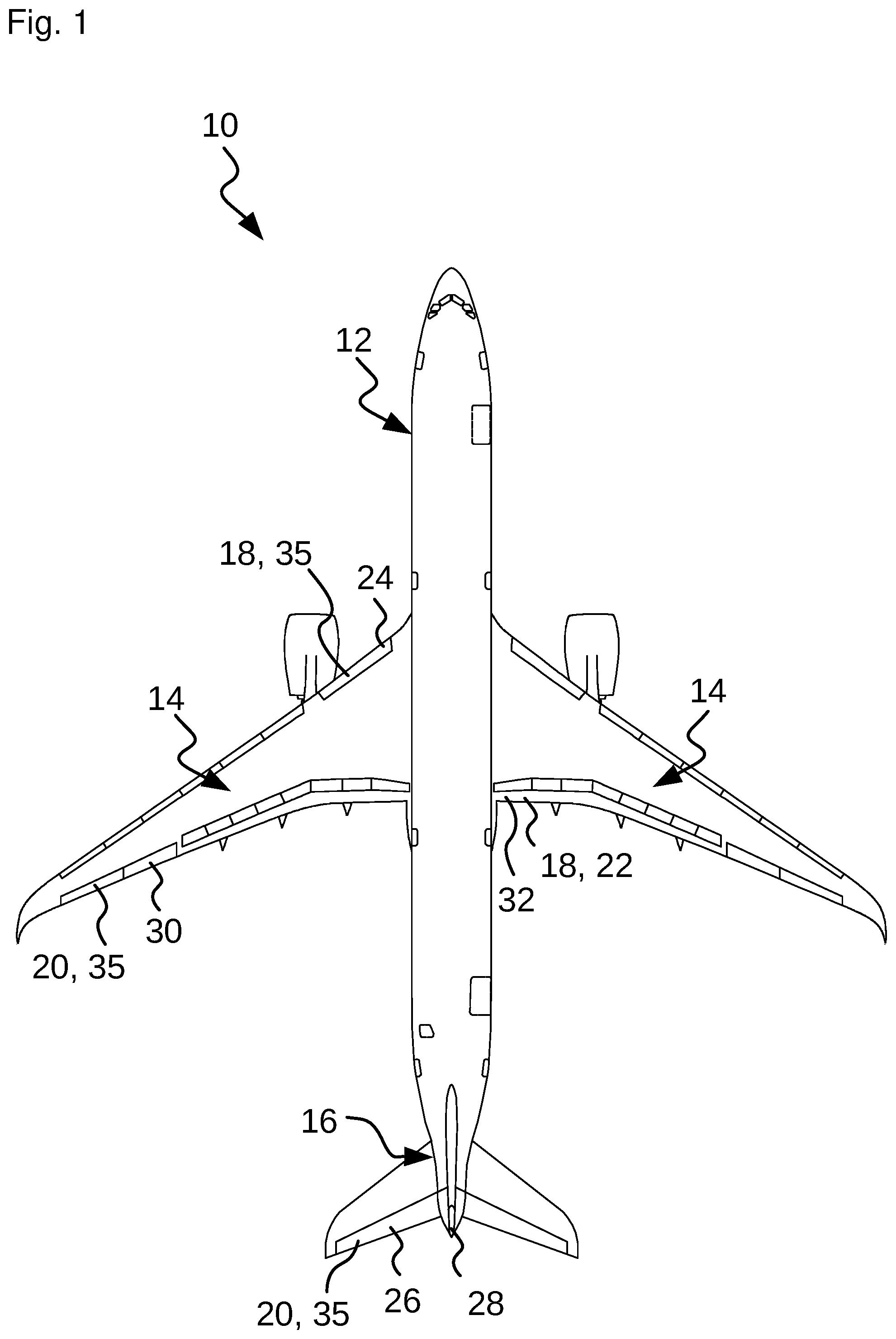 Patent US11780558 — Support stay and support arrangement for supporting a movable part of an aircraft — Figure 1
