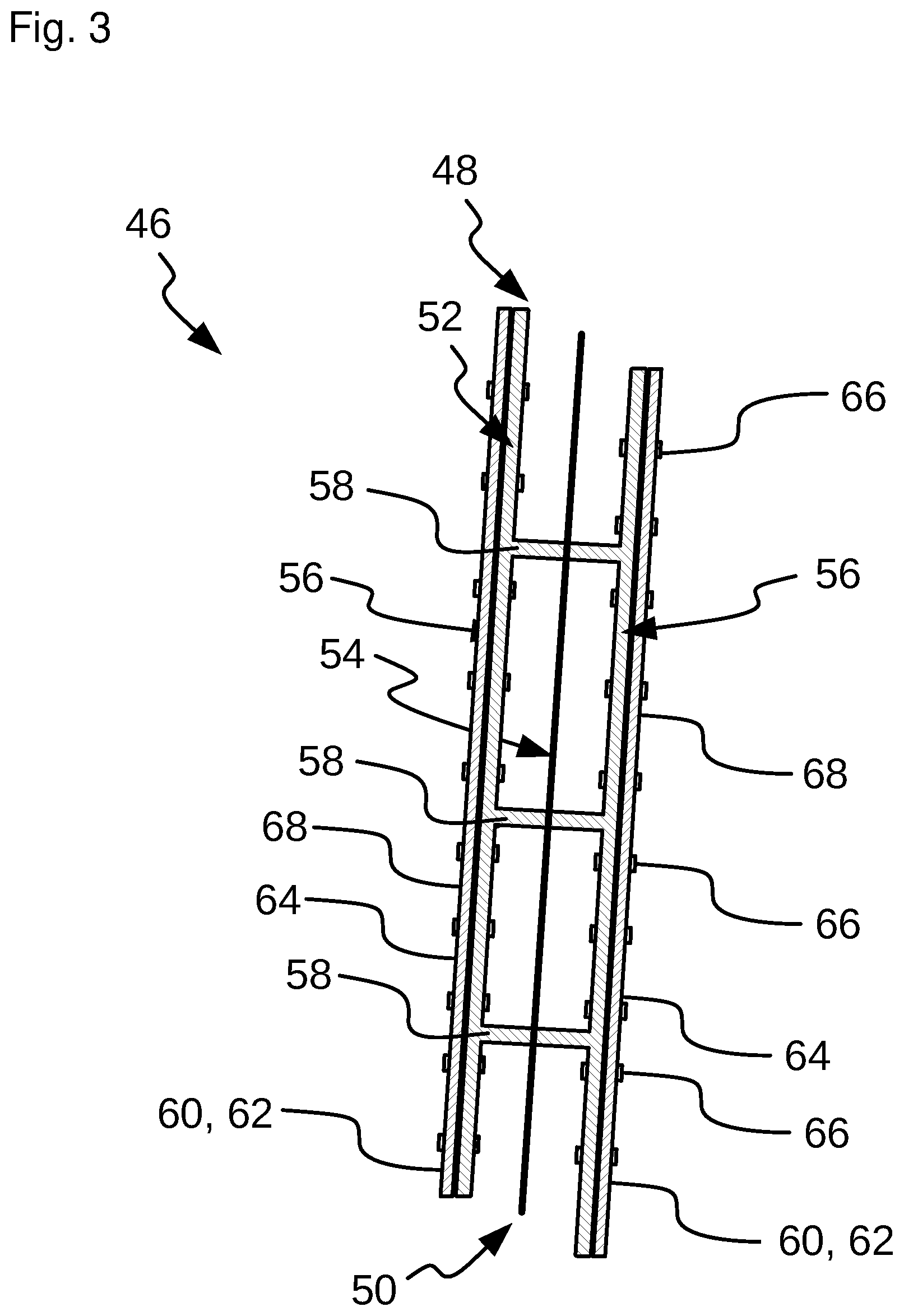 Patent US11780558 Figure 3 – Support stay and support arrangement for supporting a movable part of an aircraft