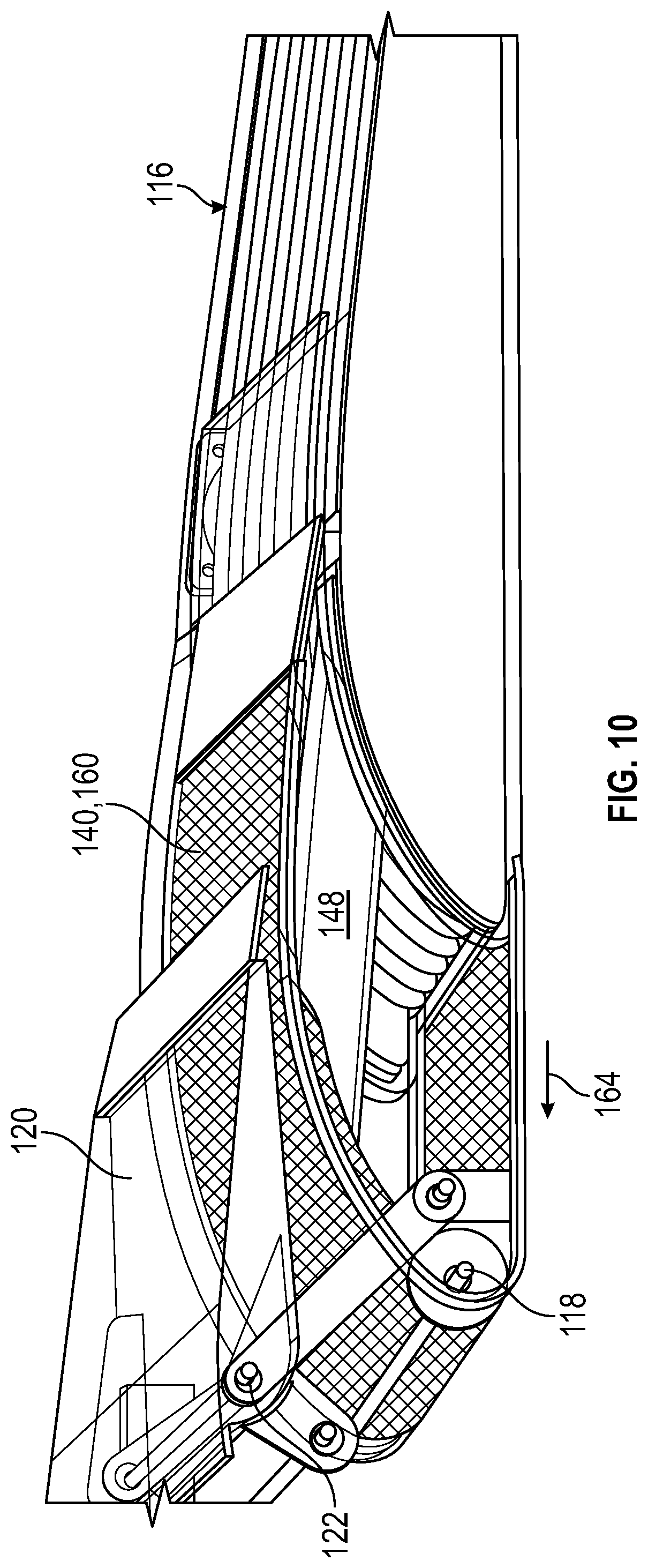 Patent US11780559 Figure 7 – Translating flight control surface for aircraft
