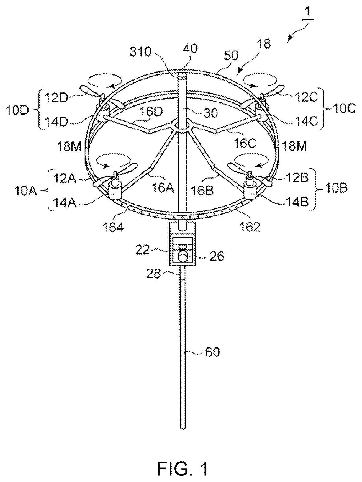 Patent US11780565 Figure 1 – Rotary wing aircraft