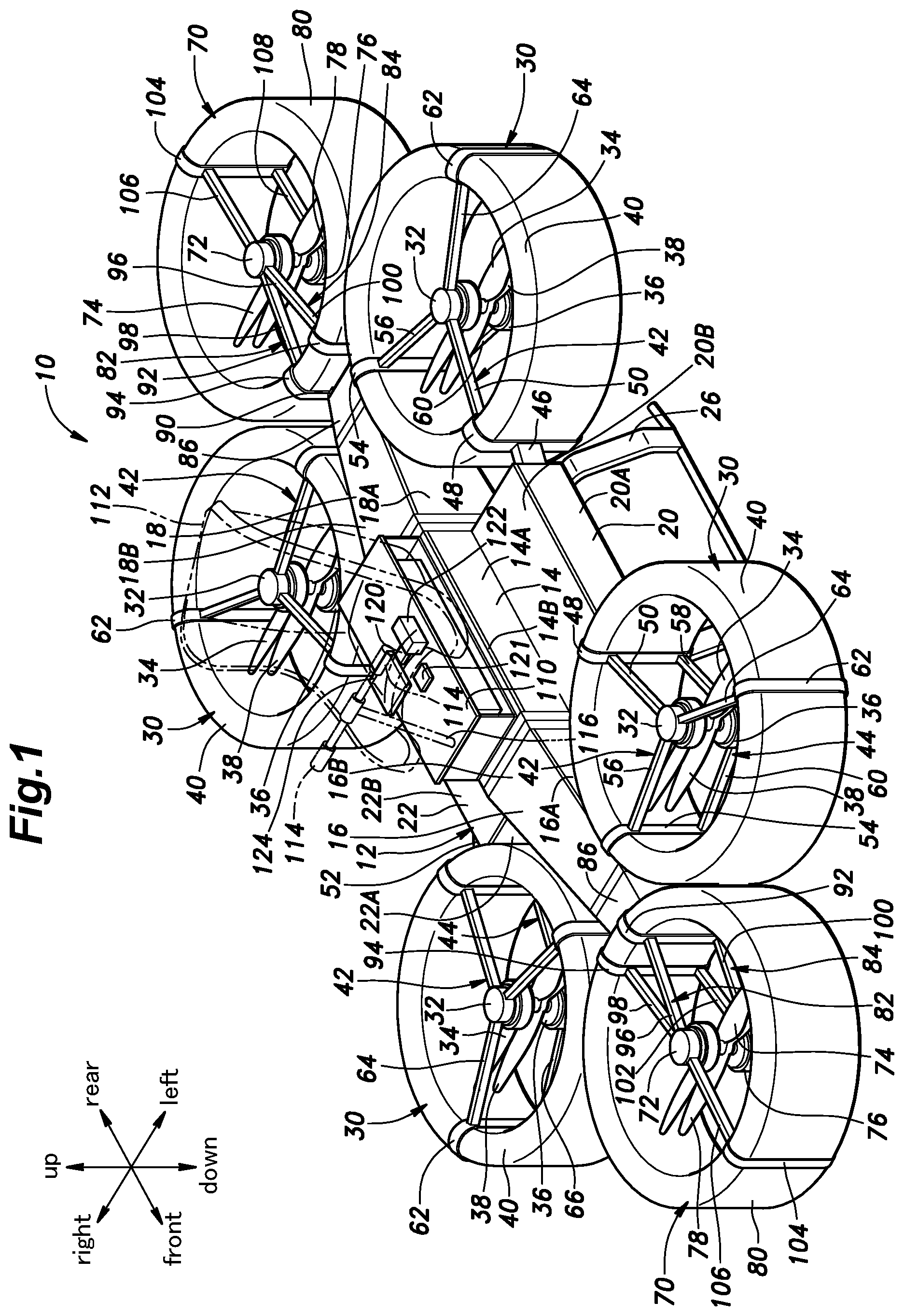 Patent US11780571 Figure 1 – Multicopter