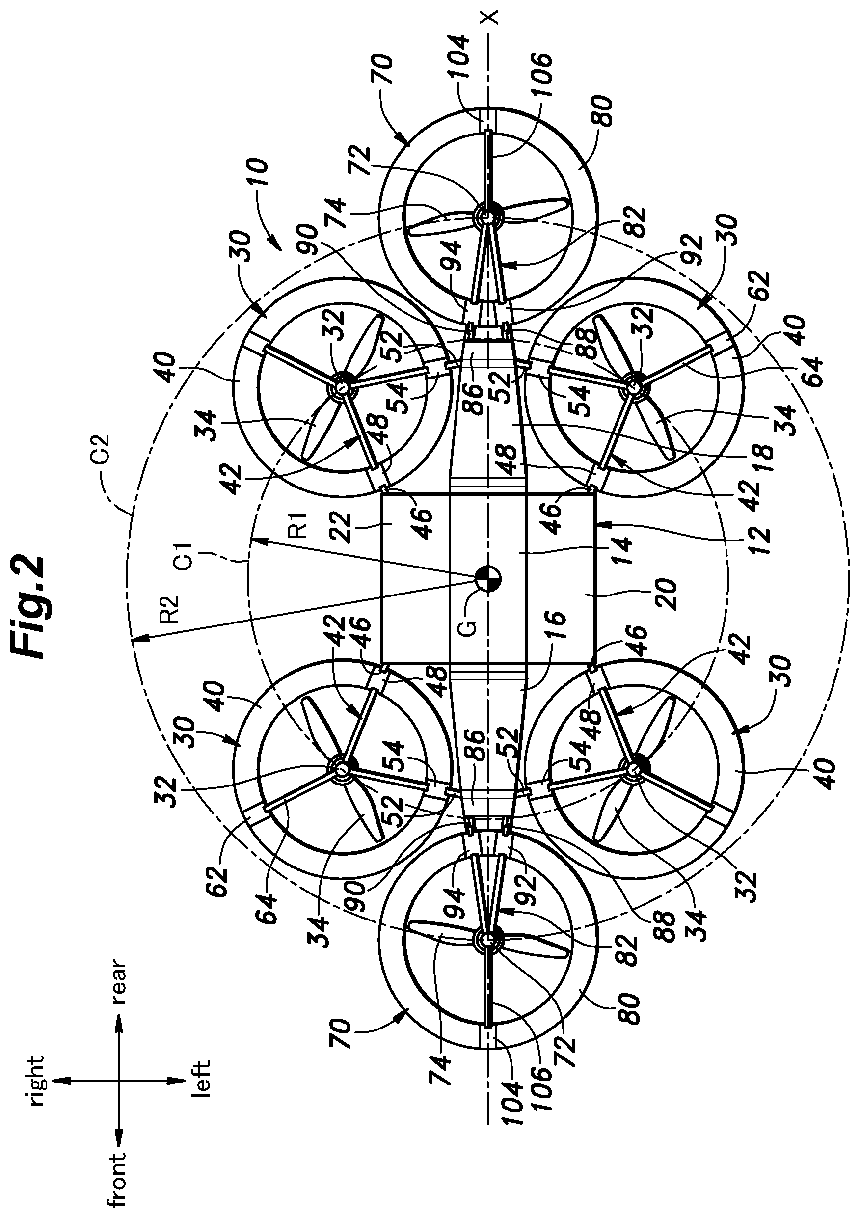 Patent US11780571 Figure 2 – Multicopter