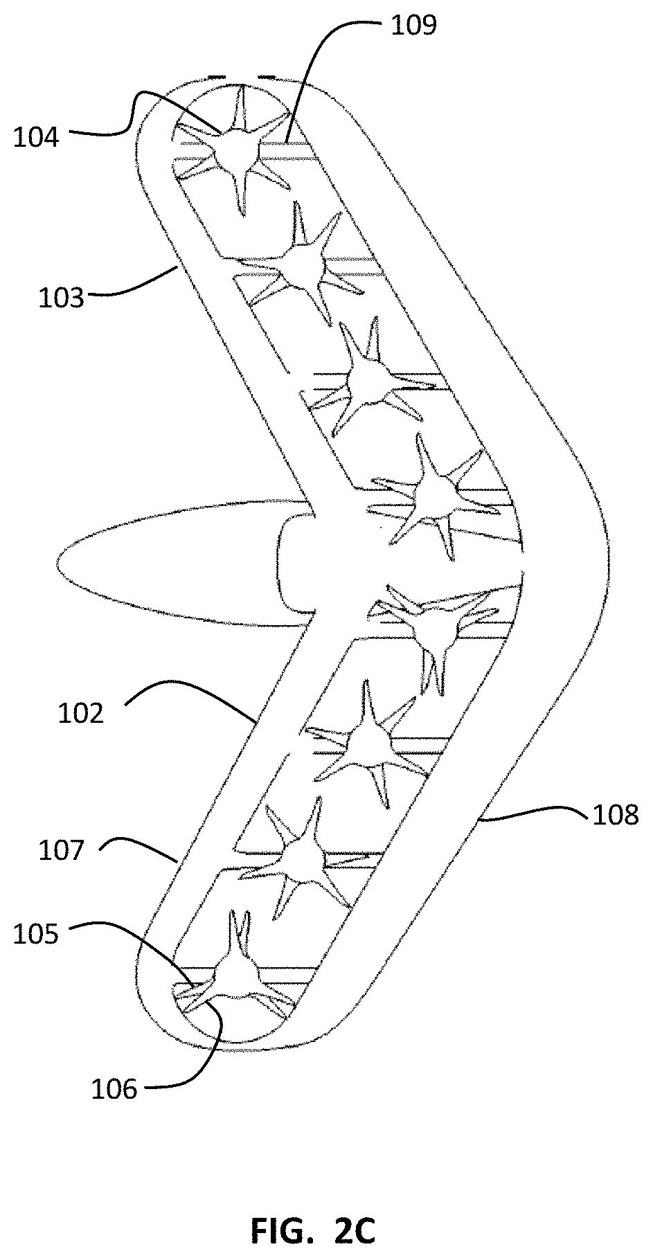 Patent US11780572 Figure 4 – VTOL aircraft using fixed forward canted rotors to simulate rigid wing dynamics