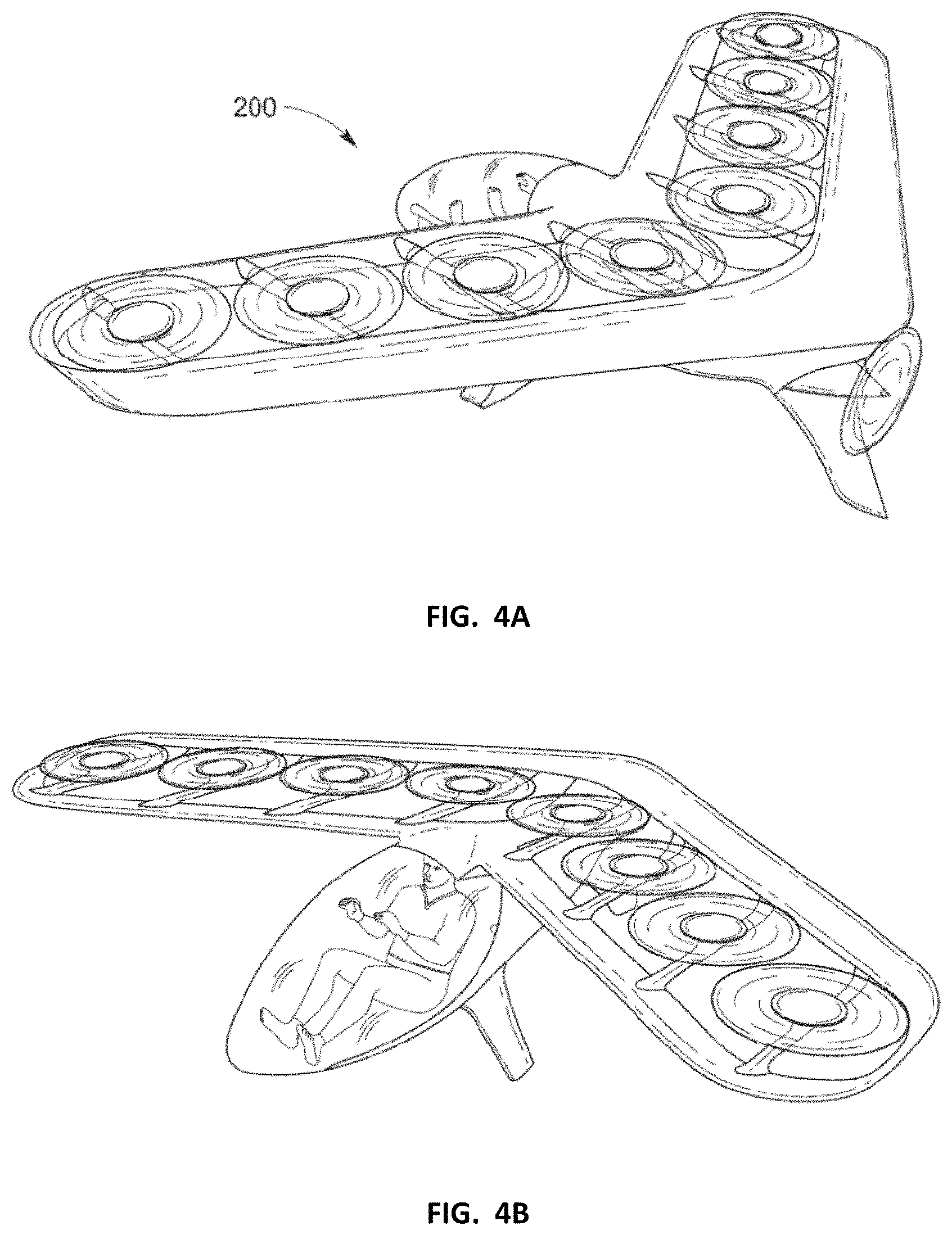 Patent US11780572 Figure 7 – VTOL aircraft using fixed forward canted rotors to simulate rigid wing dynamics