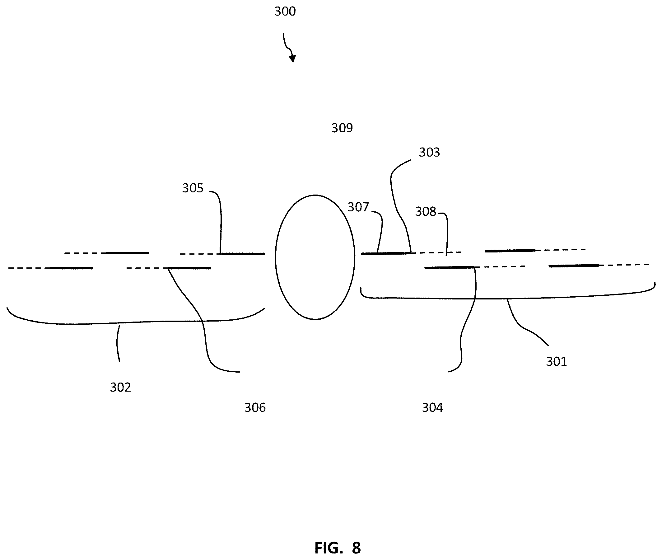 Patent US11780572 Figure 18 – VTOL aircraft using fixed forward canted rotors to simulate rigid wing dynamics