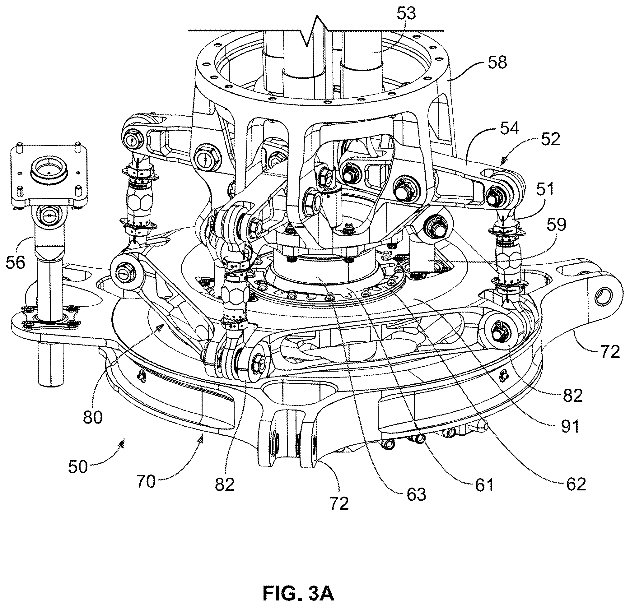 Patent US11780574 Figure 4 – Swashplate assembly for a rotor system