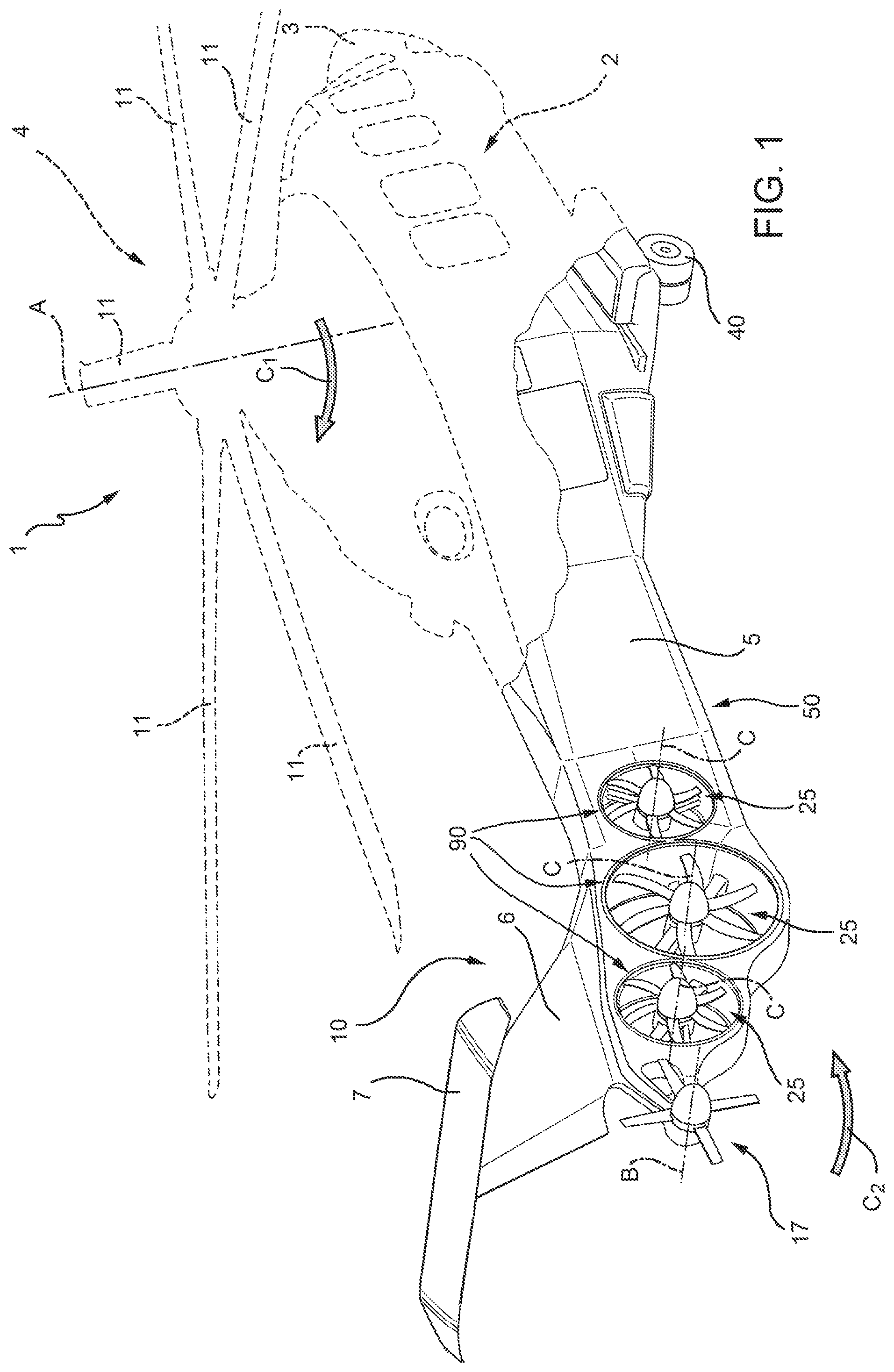 Patent US11780575 Figure 1 – Helicopter with an anti-torque system