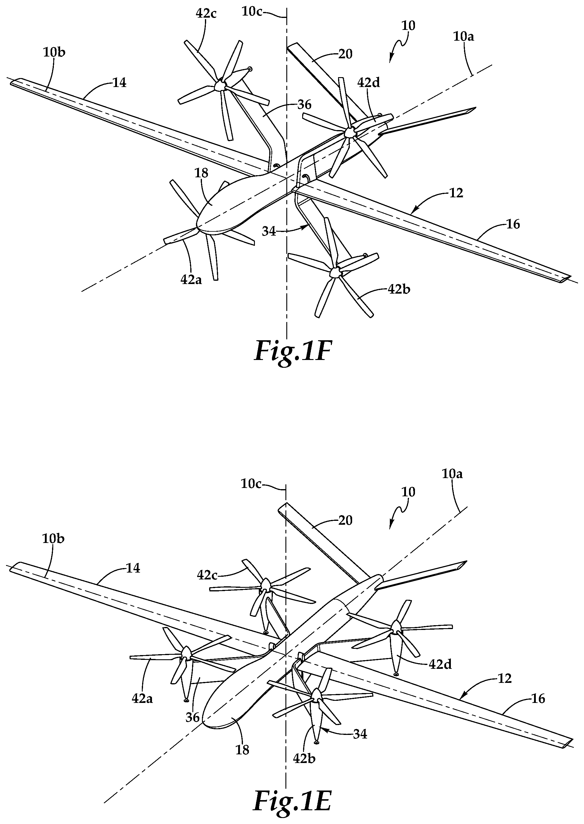 Patent US11780576 Figure 3 – Long-endurance aircraft having tiltable propulsion