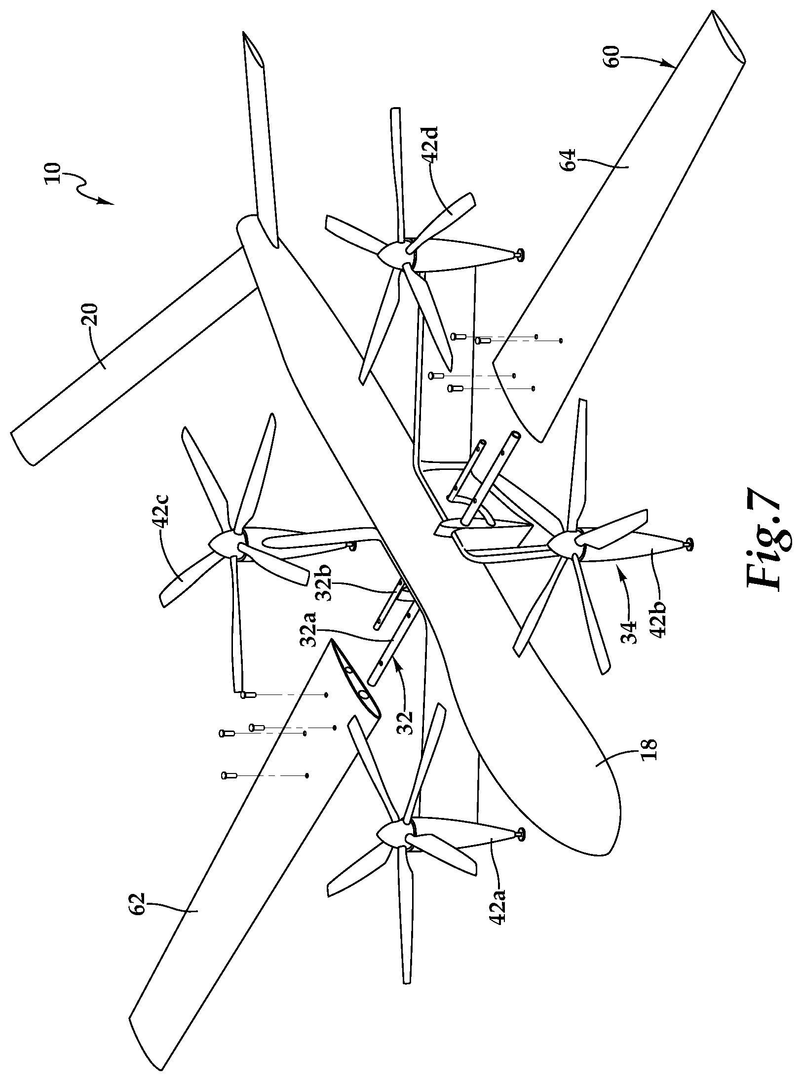 Patent US11780576 Figure 13 – Long-endurance aircraft having tiltable propulsion
