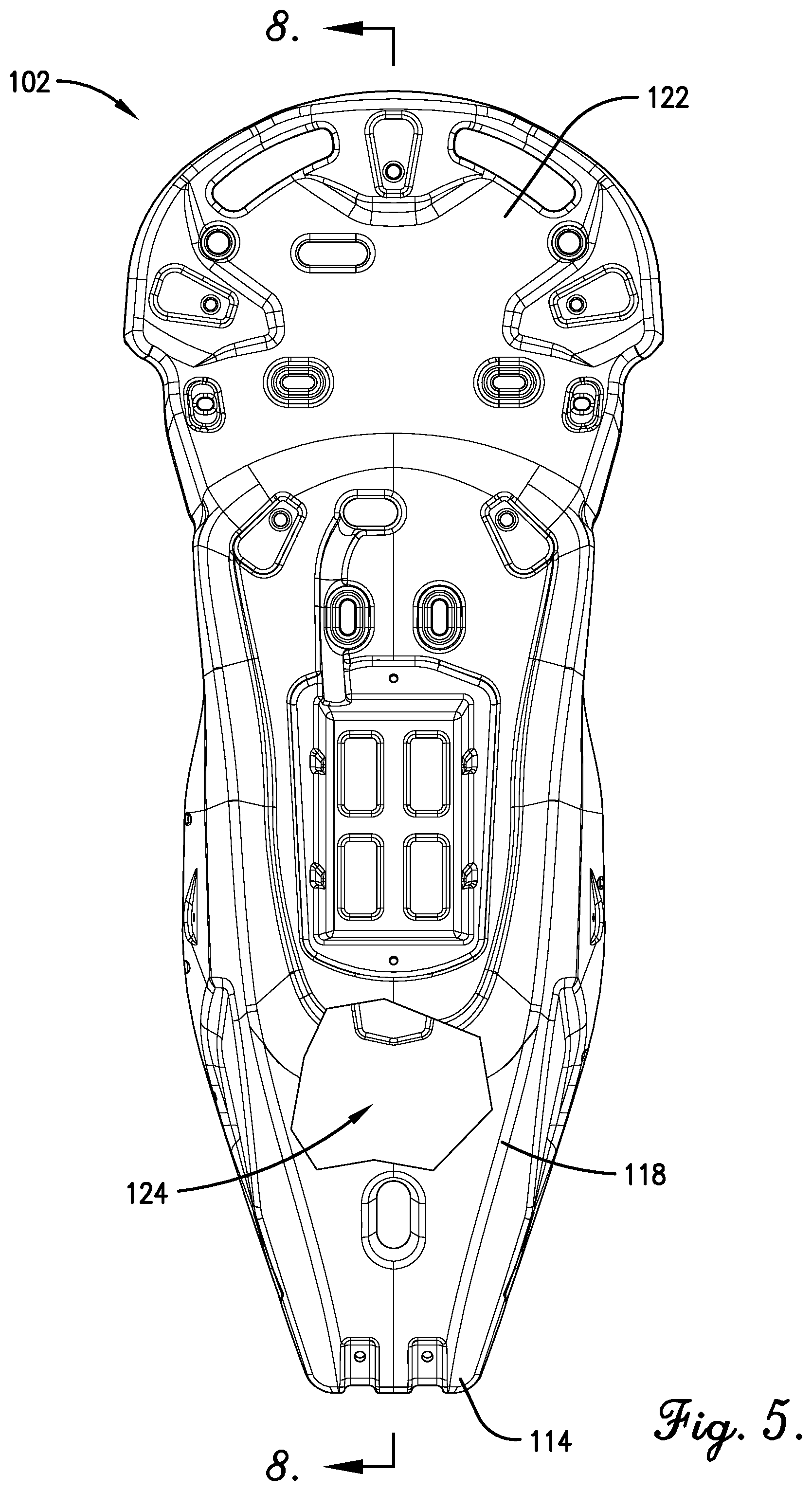 Patent US11780577 Figure 5 – Unibody paramotor assembly
