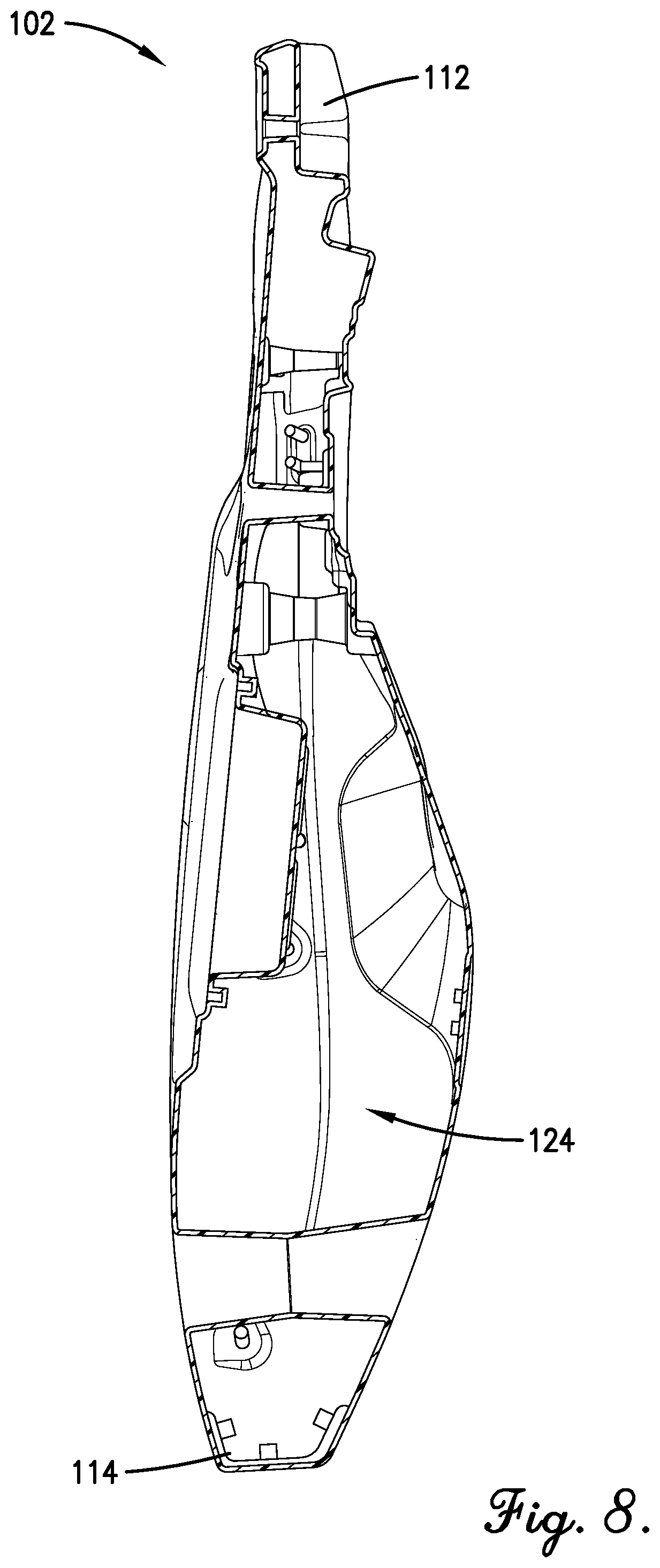 Patent US11780577 Figure 8 – Unibody paramotor assembly
