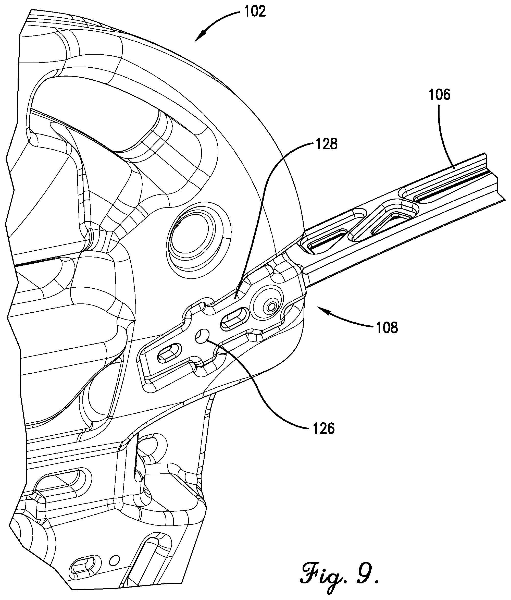 Patent US11780577 Figure 9 – Unibody paramotor assembly