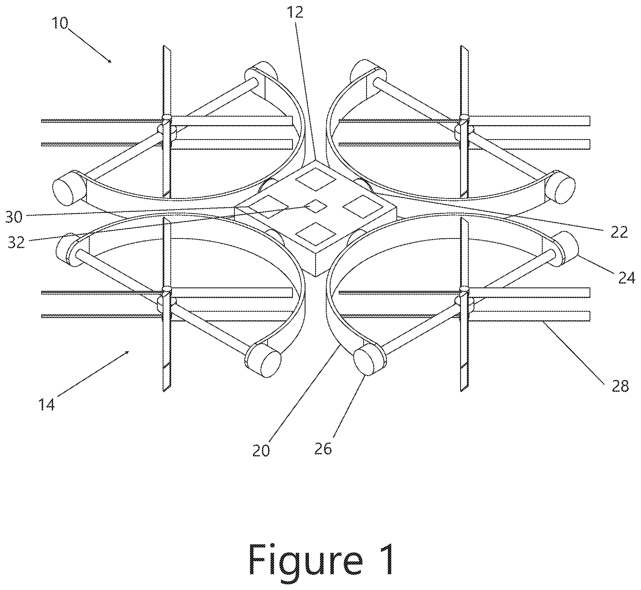 Patent US11780579 Figure 1 – Aerial vehicle with uncoupled heading and orientation