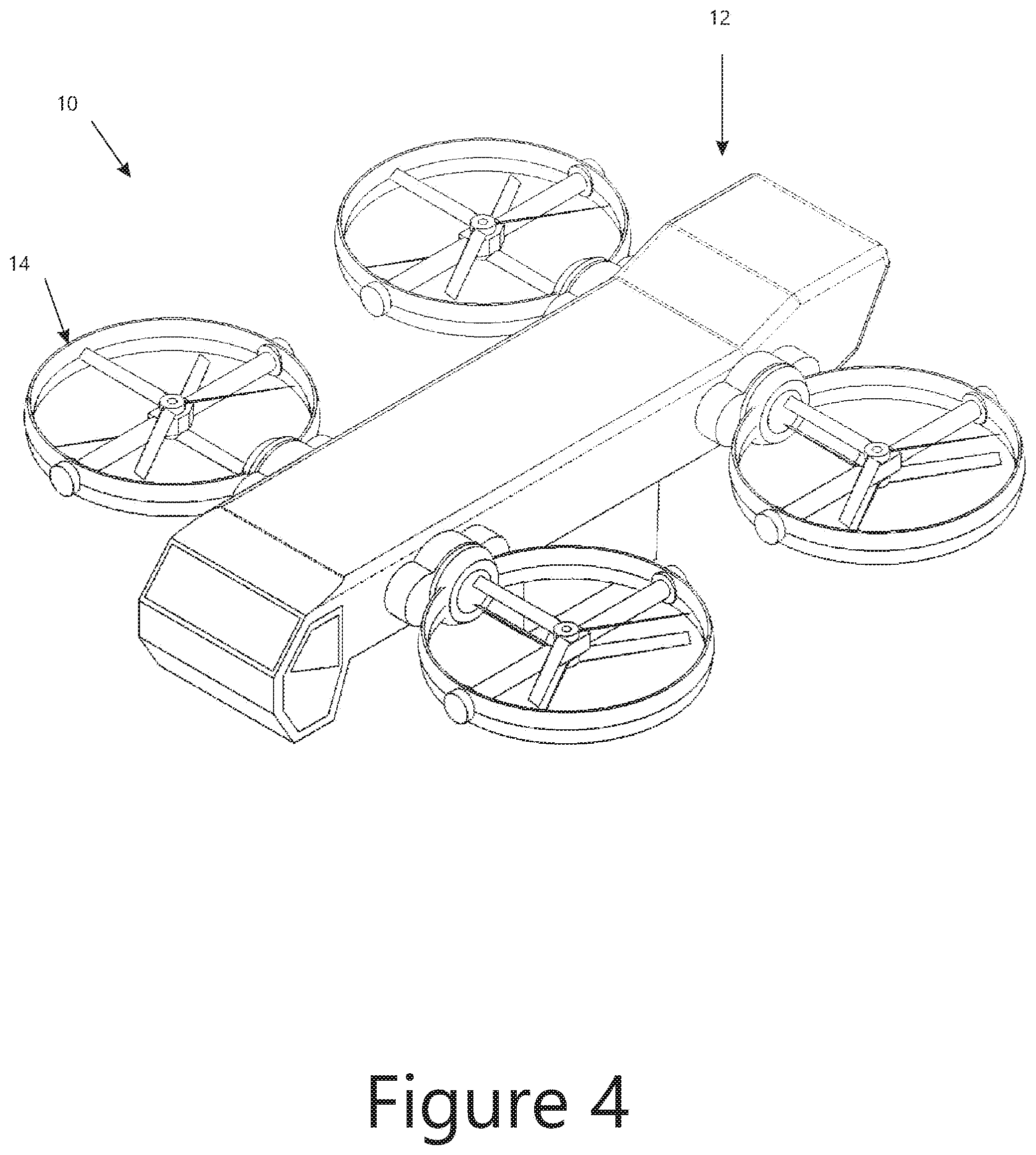 Patent US11780579 Figure 4 – Aerial vehicle with uncoupled heading and orientation