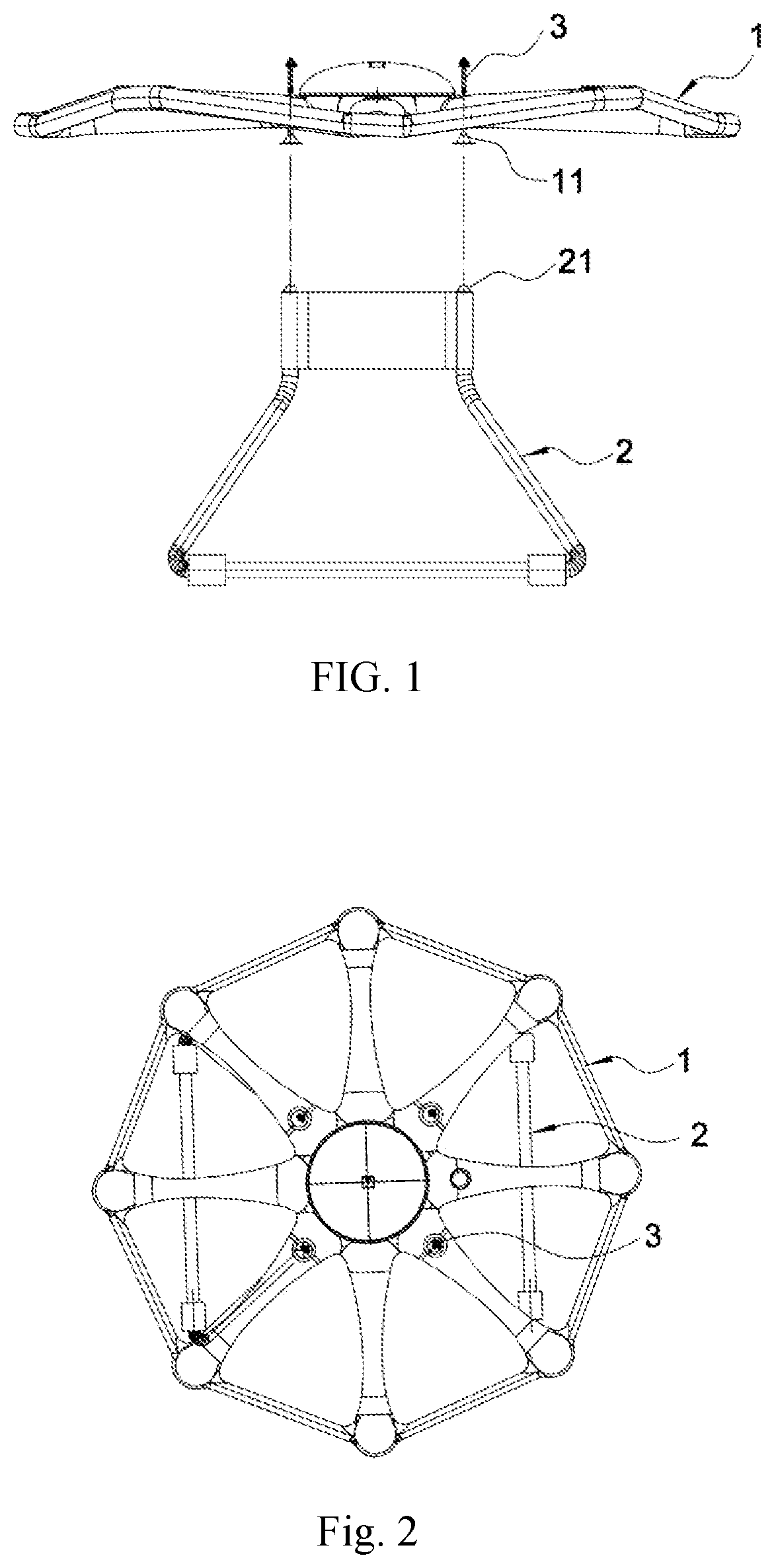 Patent US11780581 Figure 1 – Quick disassembling structure and unmanned aerial vehicle