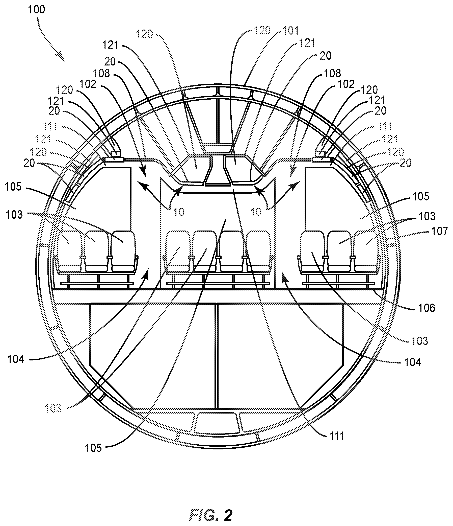 Patent US11780584 Figure 2 – Panel attachment in a vehicle configured for low profile removal and reattachment