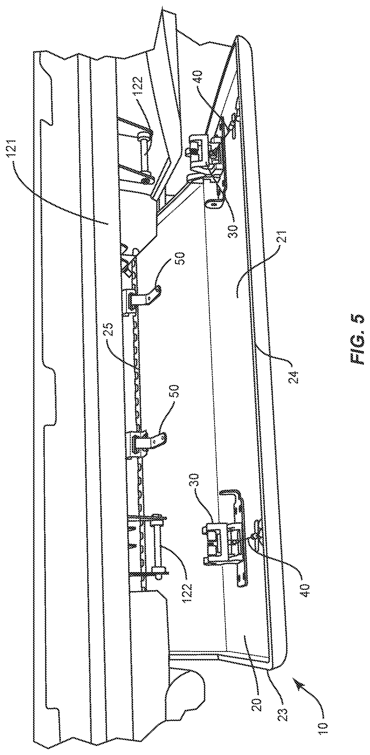 Patent US11780584 Figure 6 – Panel attachment in a vehicle configured for low profile removal and reattachment