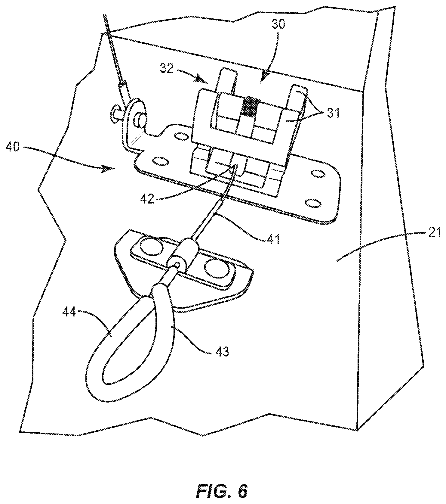 Patent US11780584 Figure 7 – Panel attachment in a vehicle configured for low profile removal and reattachment
