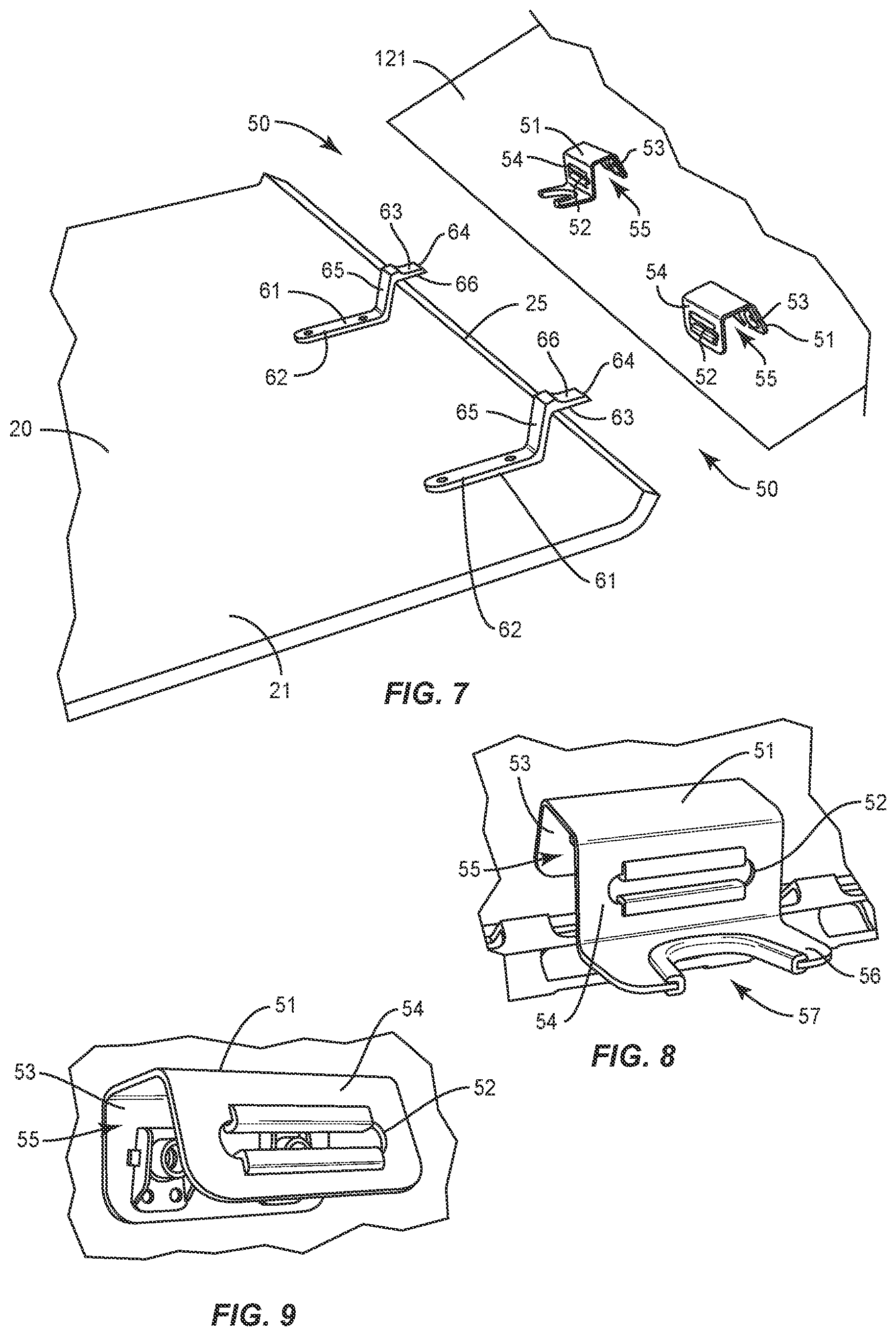 Patent US11780584 Figure 8 – Panel attachment in a vehicle configured for low profile removal and reattachment