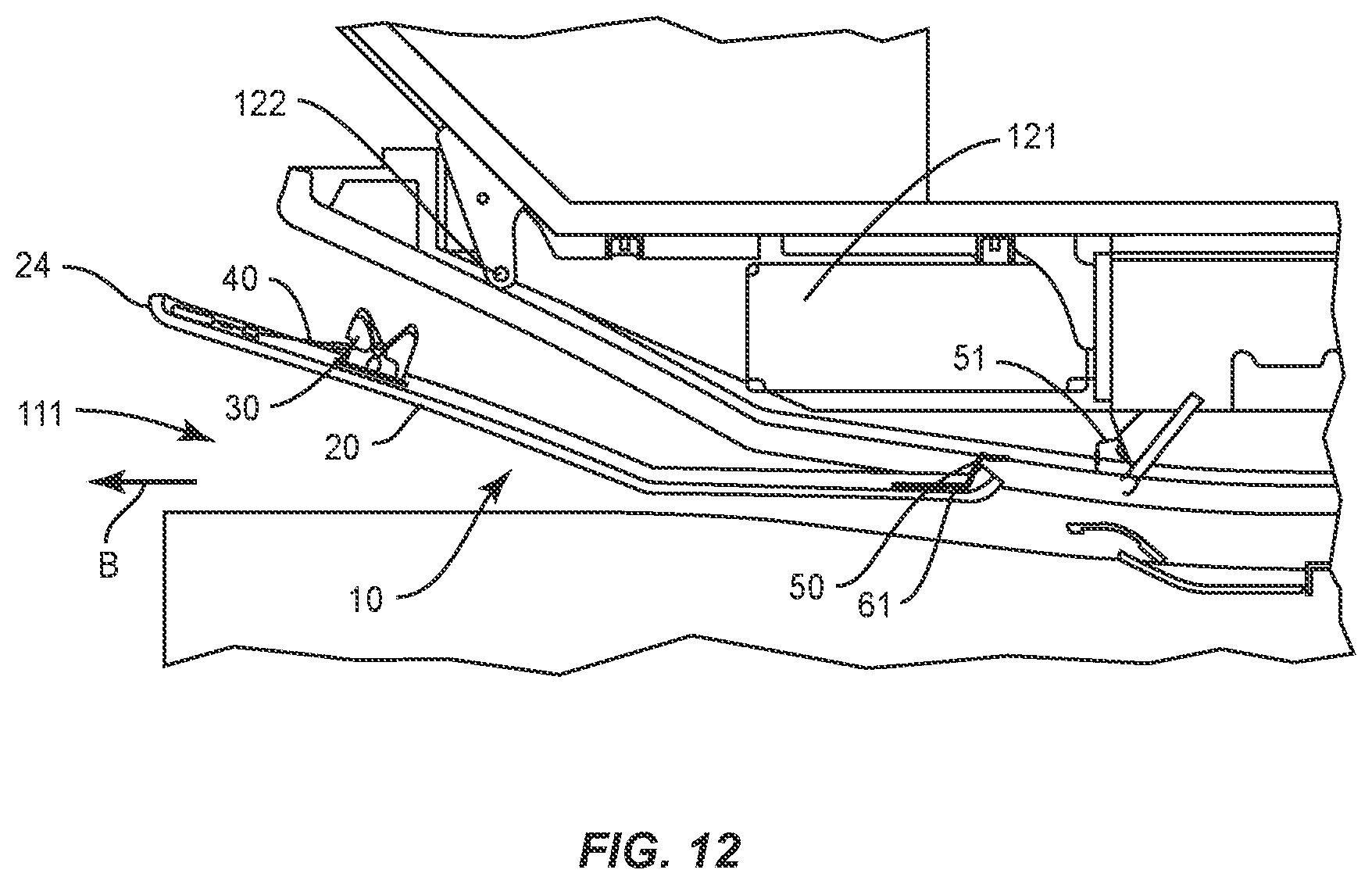 Patent US11780584 Figure 10 – Panel attachment in a vehicle configured for low profile removal and reattachment
