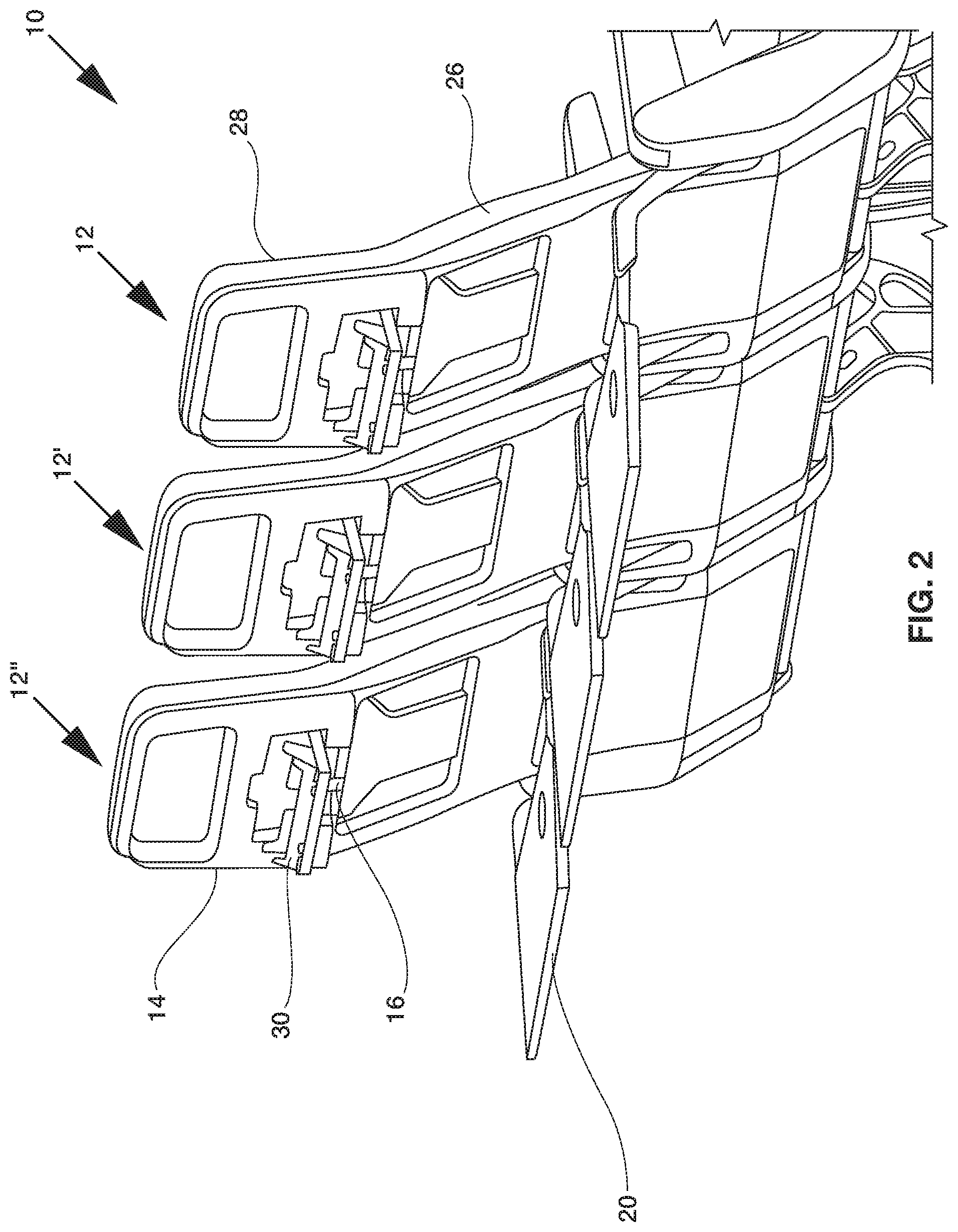 Patent US11780587 Figure 2 – Food tray for passenger seat