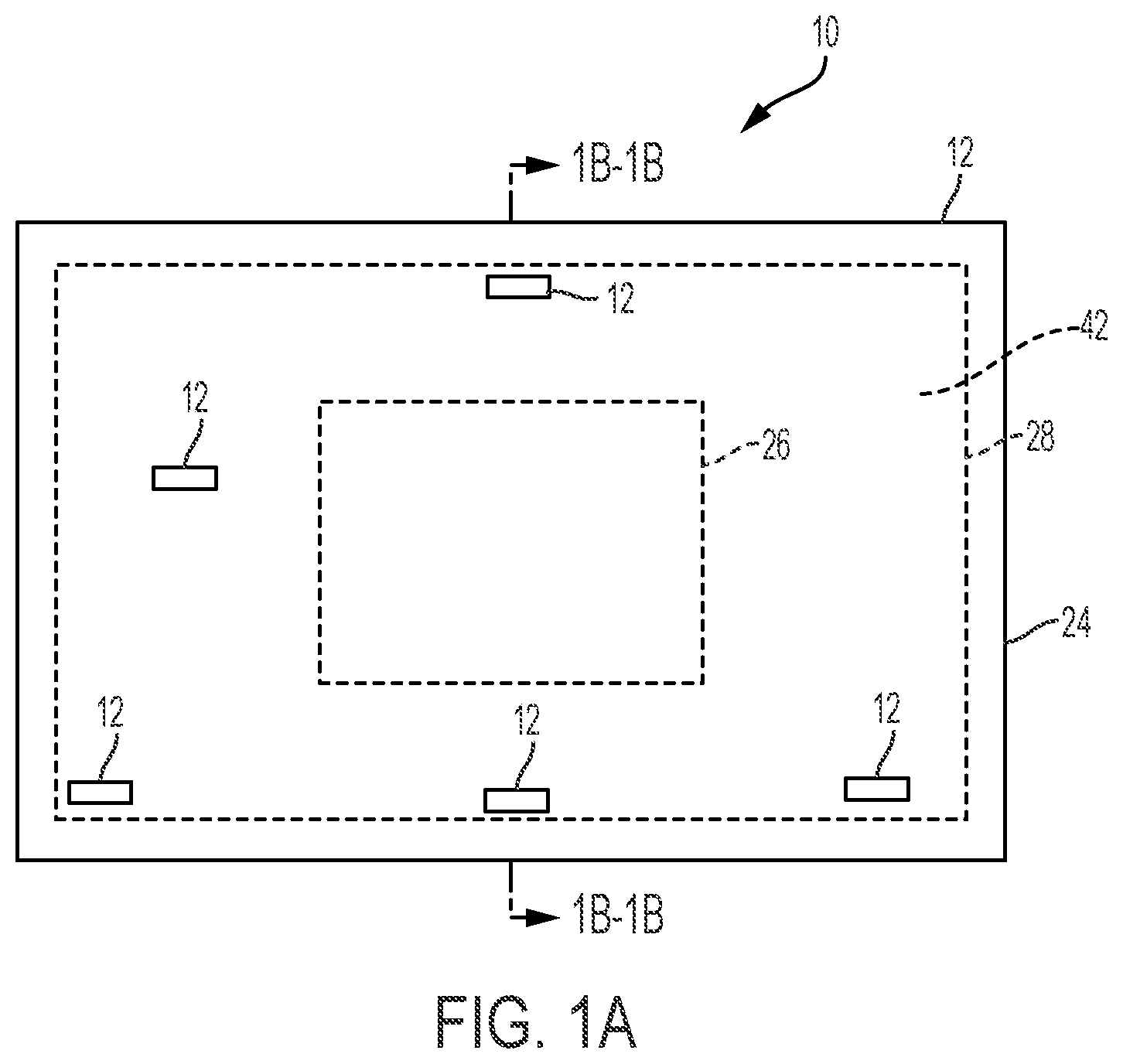 Patent US11780594 Figure 1 – Transparency including a wireless sensor