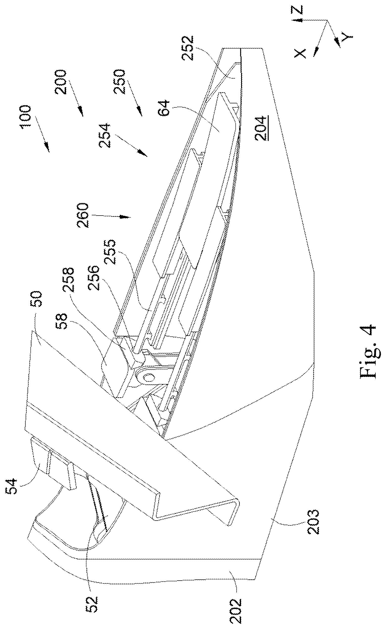 Patent US11780599 Figure 3 – Aircraft engine pylon having a mobile cowl