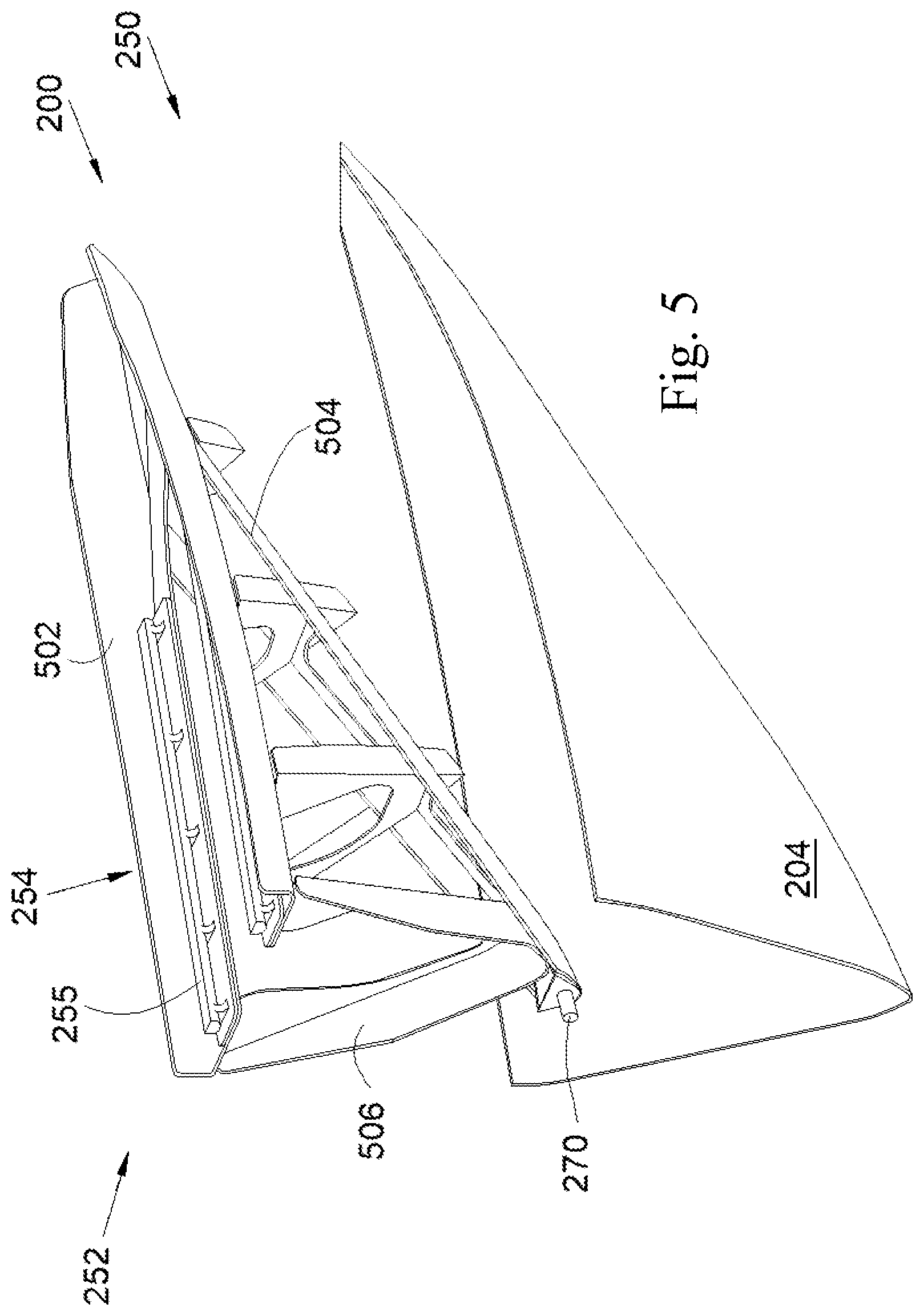 Patent US11780599 Figure 4 – Aircraft engine pylon having a mobile cowl