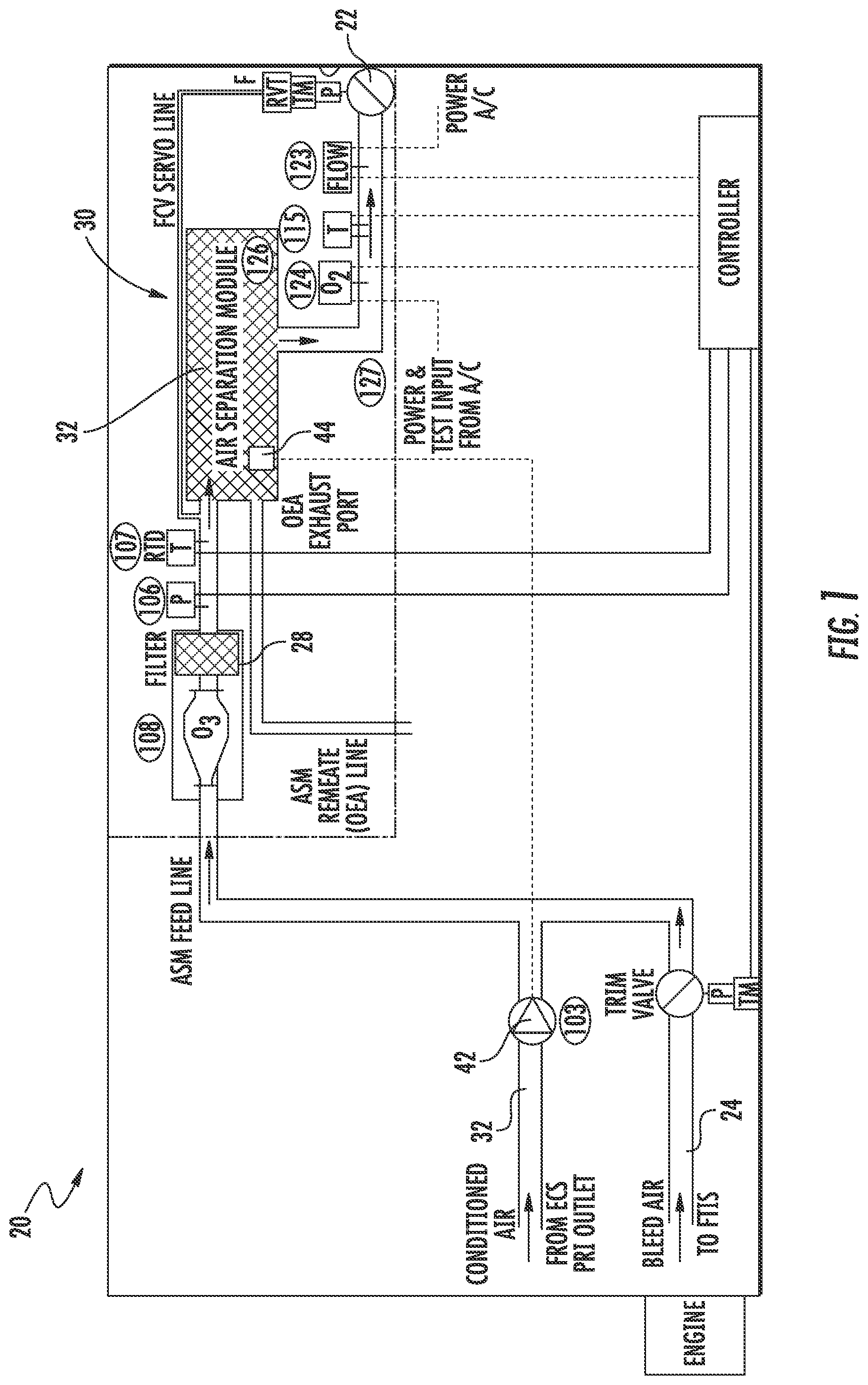 Patent US11780601 Figure 1 – Temperature control system for fuel tank inerting system