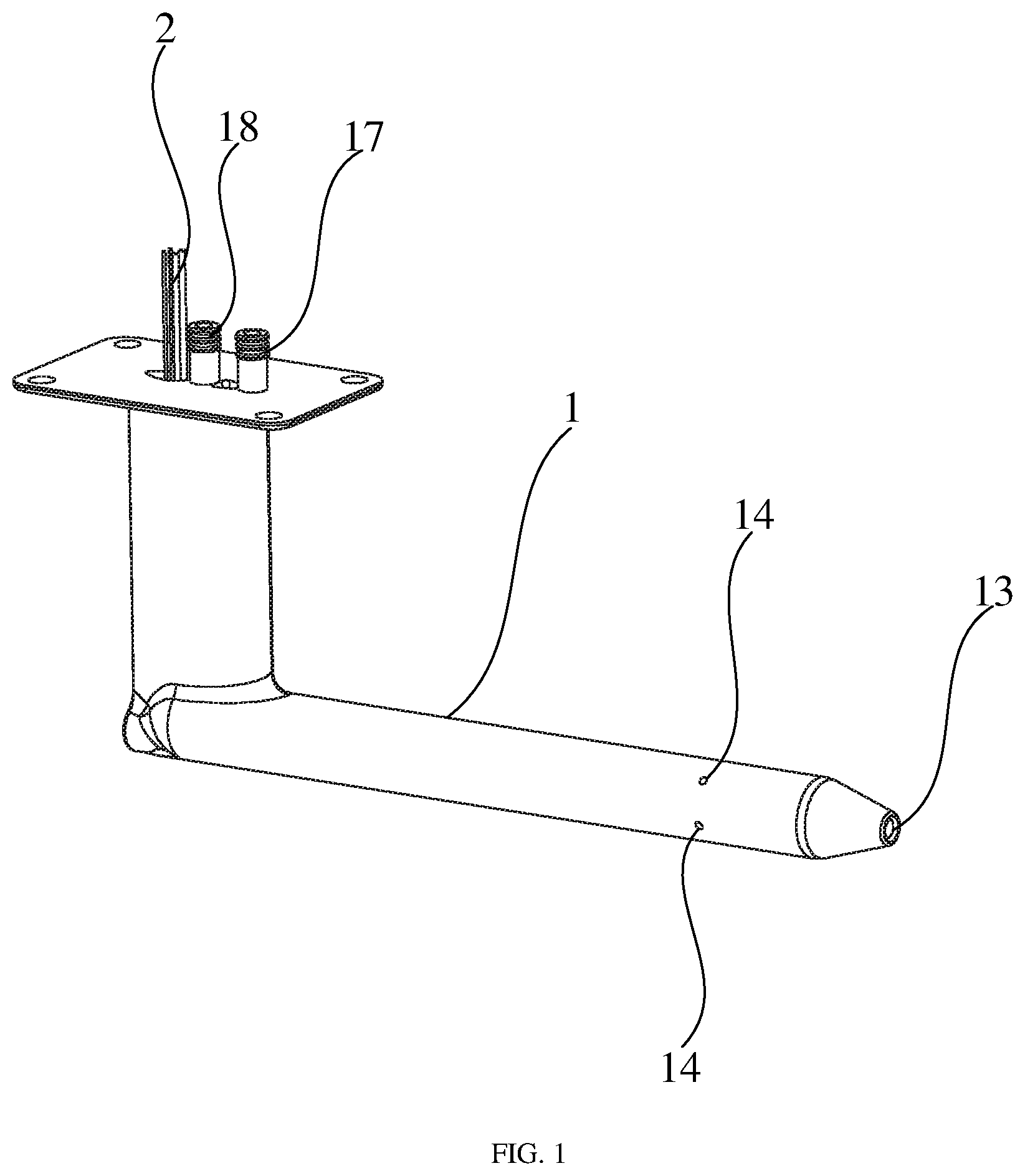 Patent US11780602 Figure 1 – Integrated heating airspeed tube and unmanned aerial vehicle including same