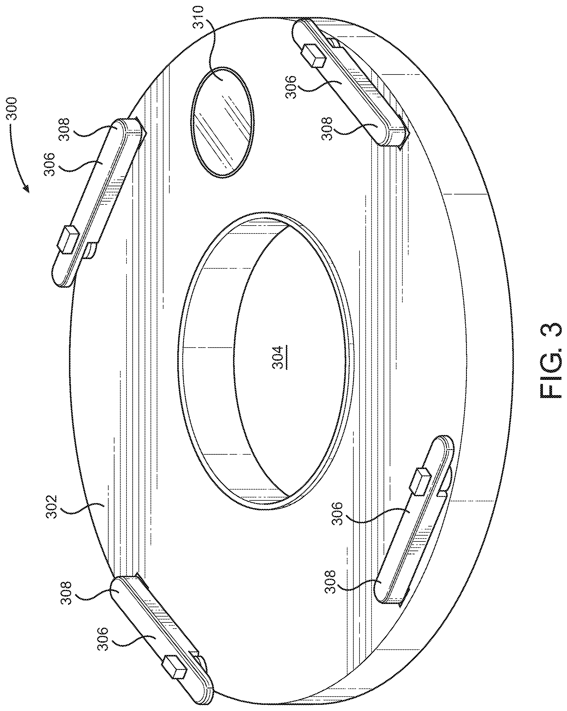 Patent US11780606 Figure 3 – Landing platform including positioning arms for engaging an unmanned aerial vehicle