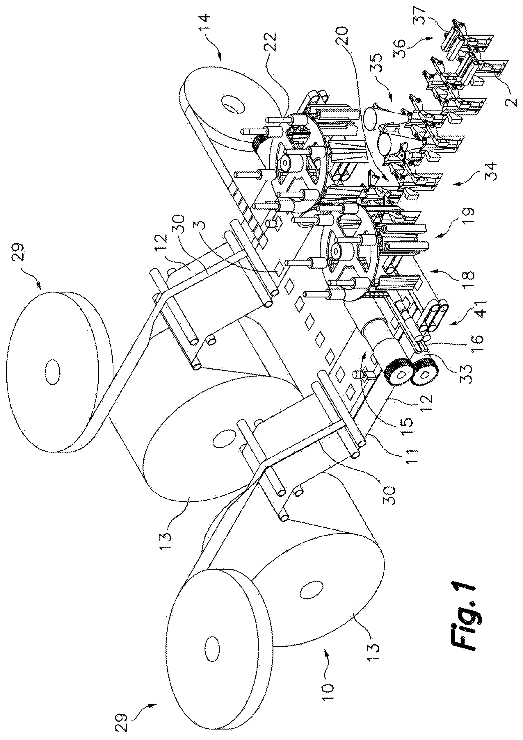 Patent US11780616 Figure 1 – Machine for automatically making a pouch type container