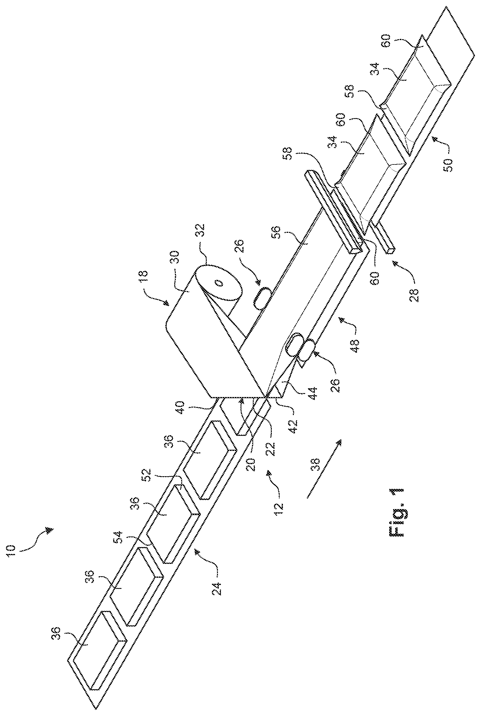 Patent US11780617 Figure 1 – Flexible package conveyance