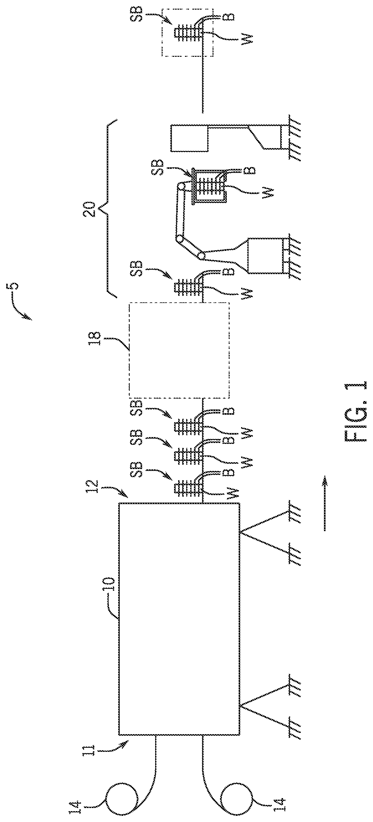 Patent US11780619 Figure 1 – Systems for packaging stacks of bags