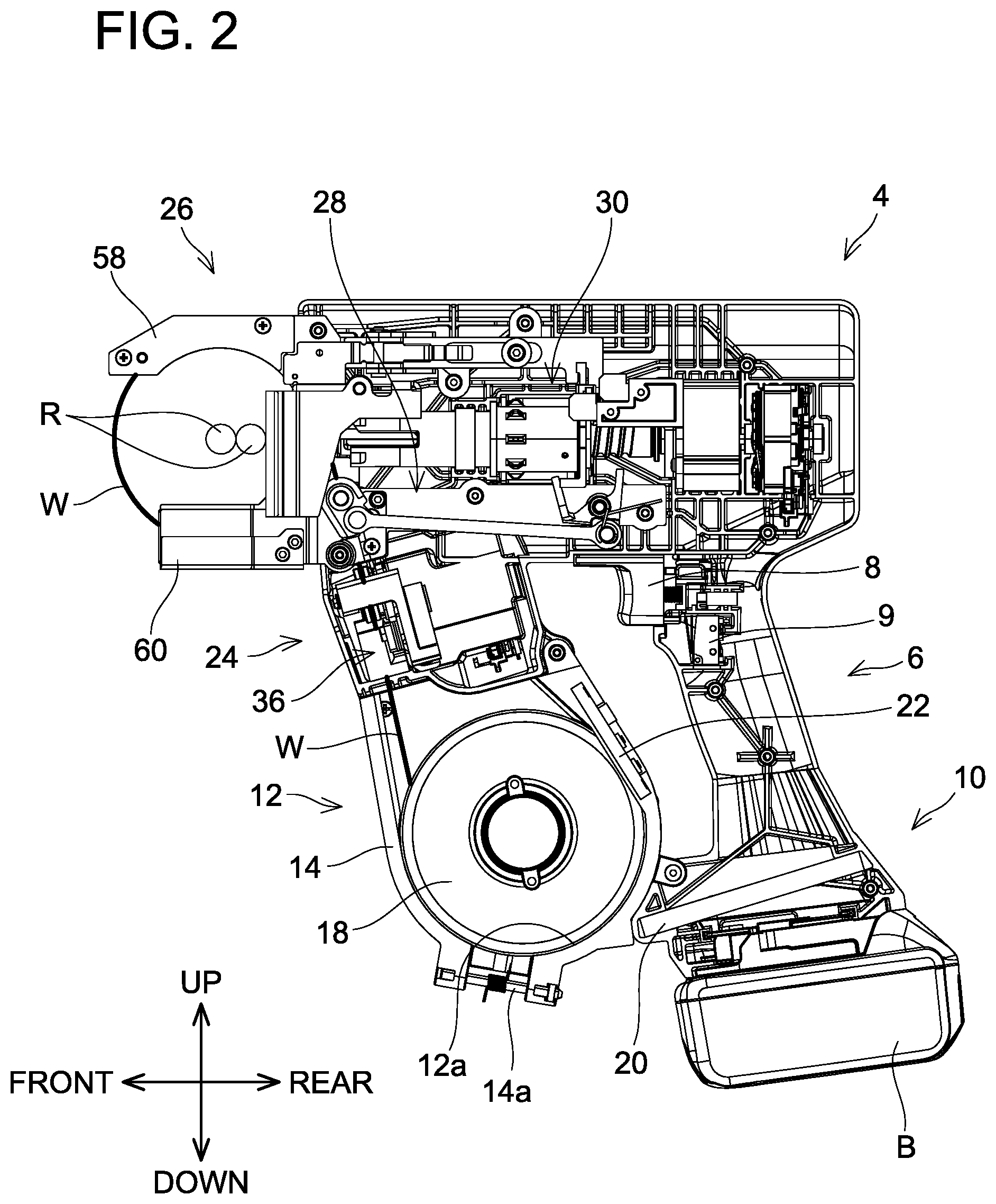 Patent US11780620 Figure 2 – Rebar tying machine