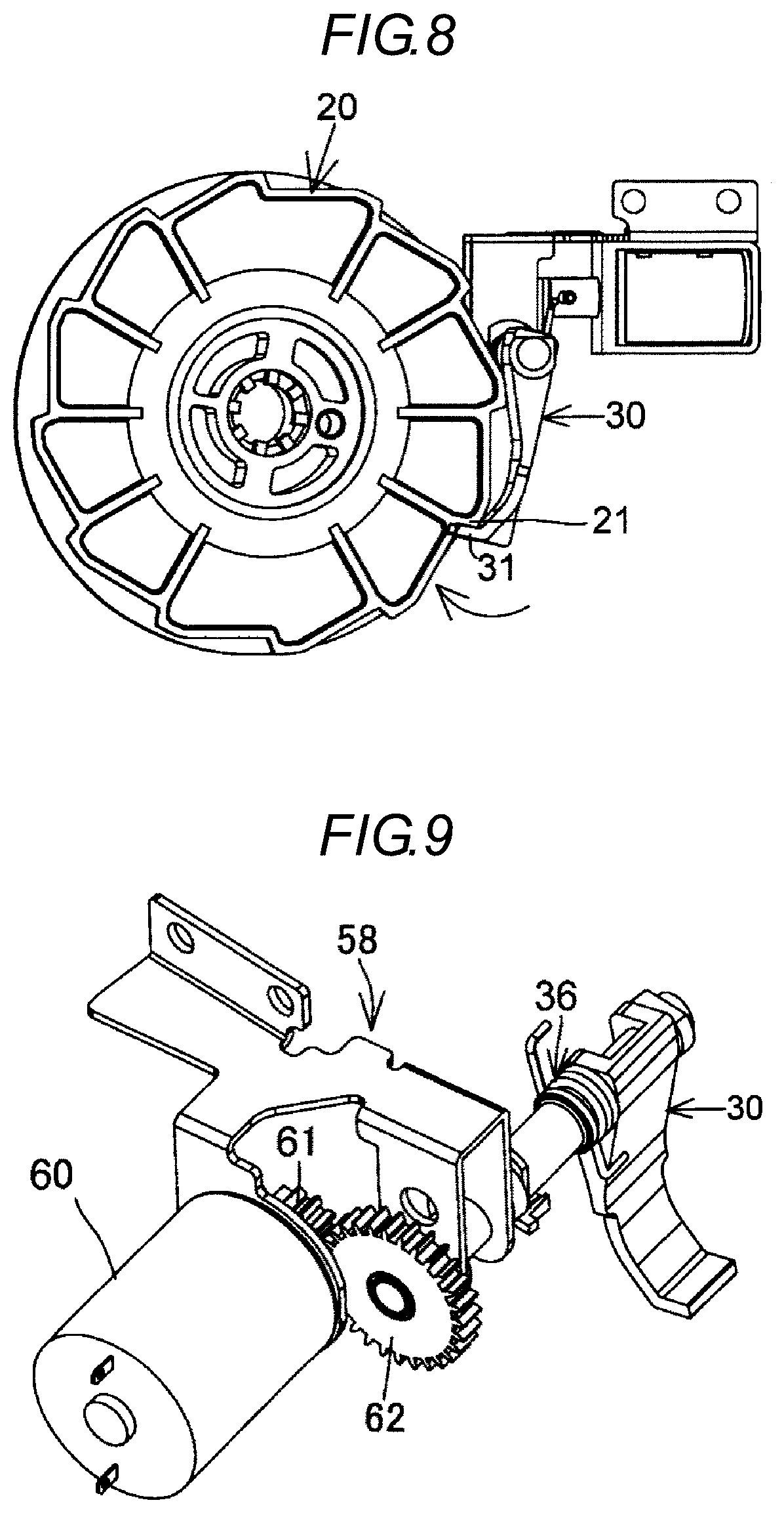 Patent US11780621 Figure 8 – Brake system of wire reel in reinforcing bar binding machine