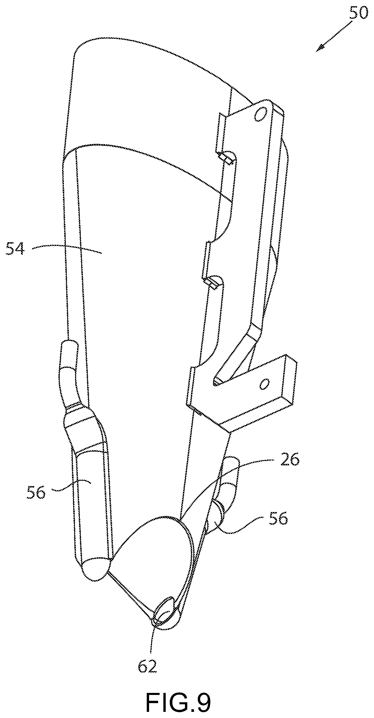 Patent US11780625 Figure 9 – Funnels and lances for package filling
