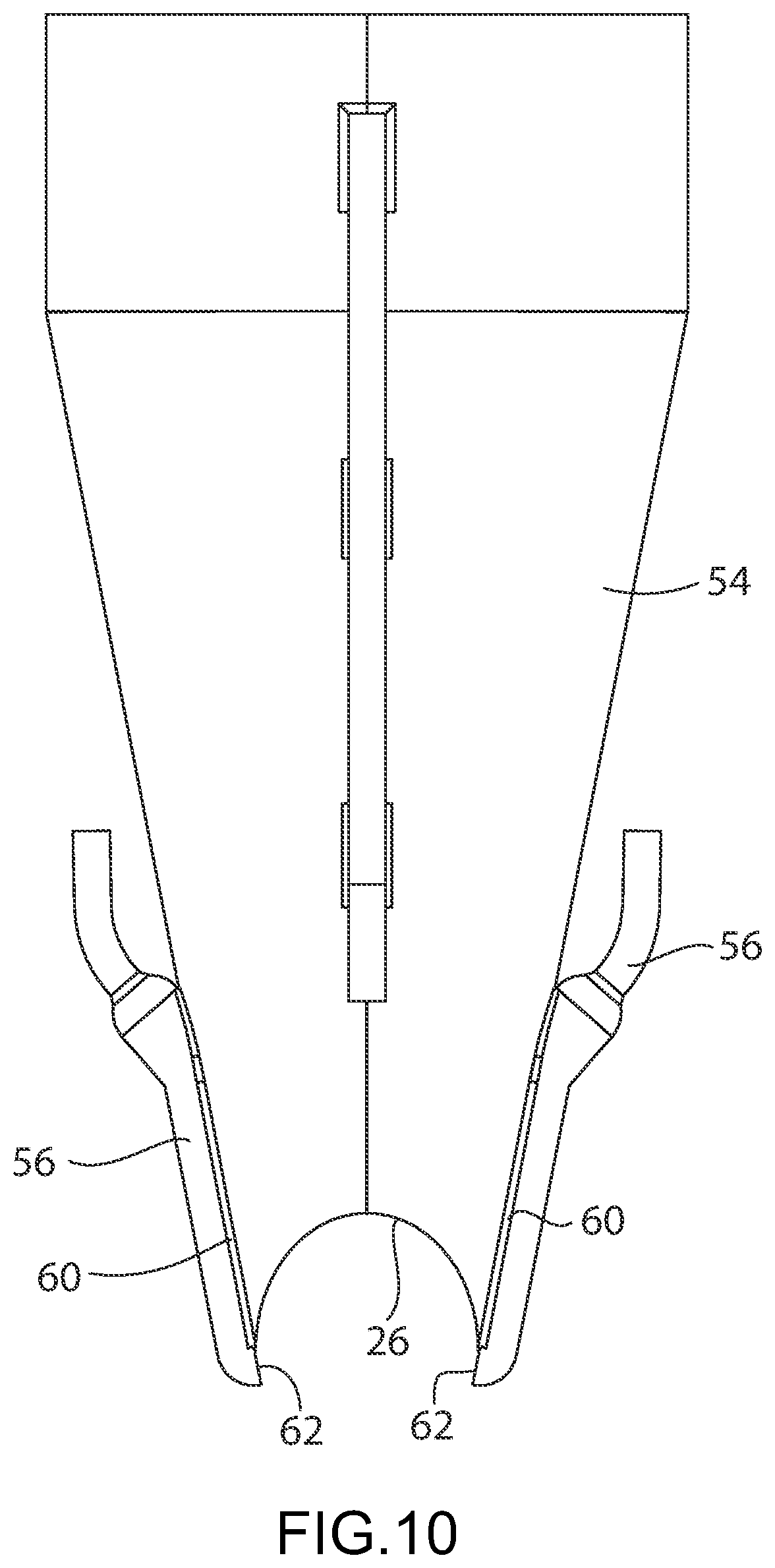 Patent US11780625 Figure 10 – Funnels and lances for package filling