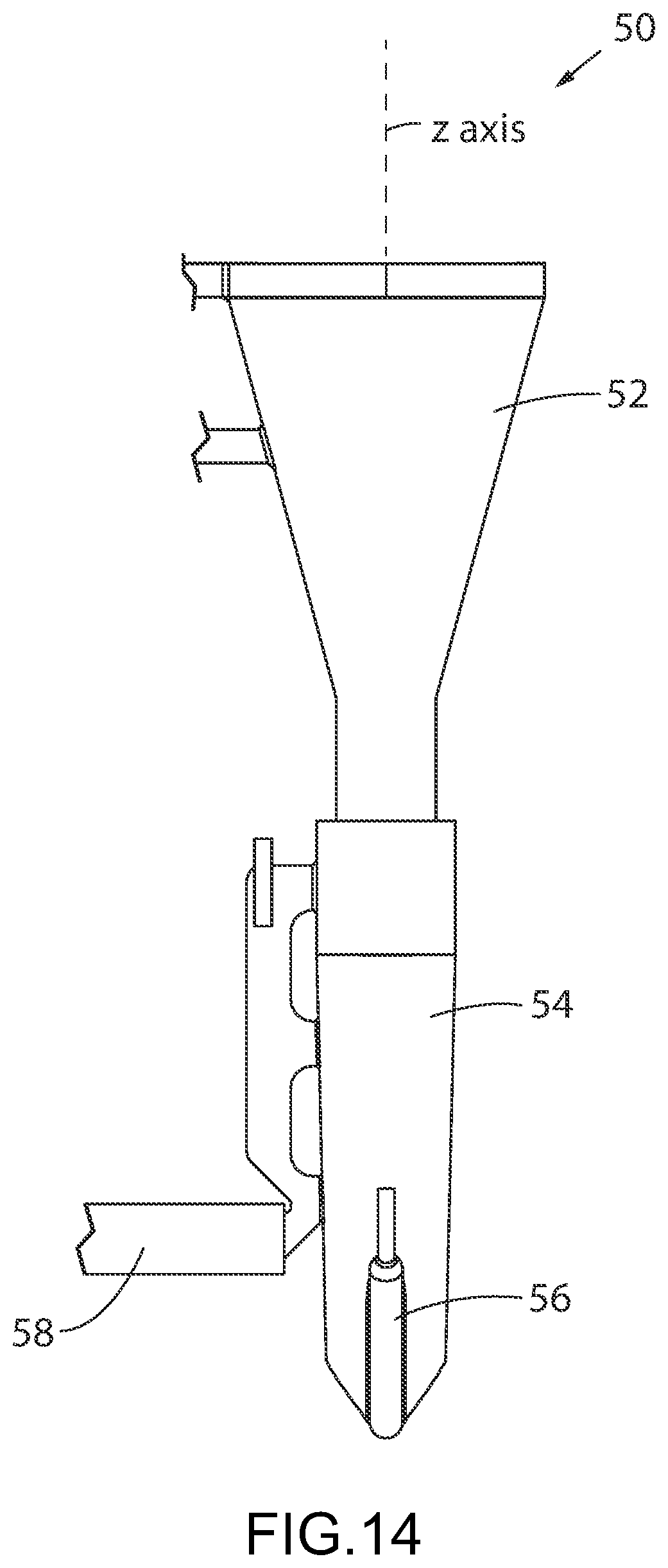 Patent US11780625 Figure 14 – Funnels and lances for package filling