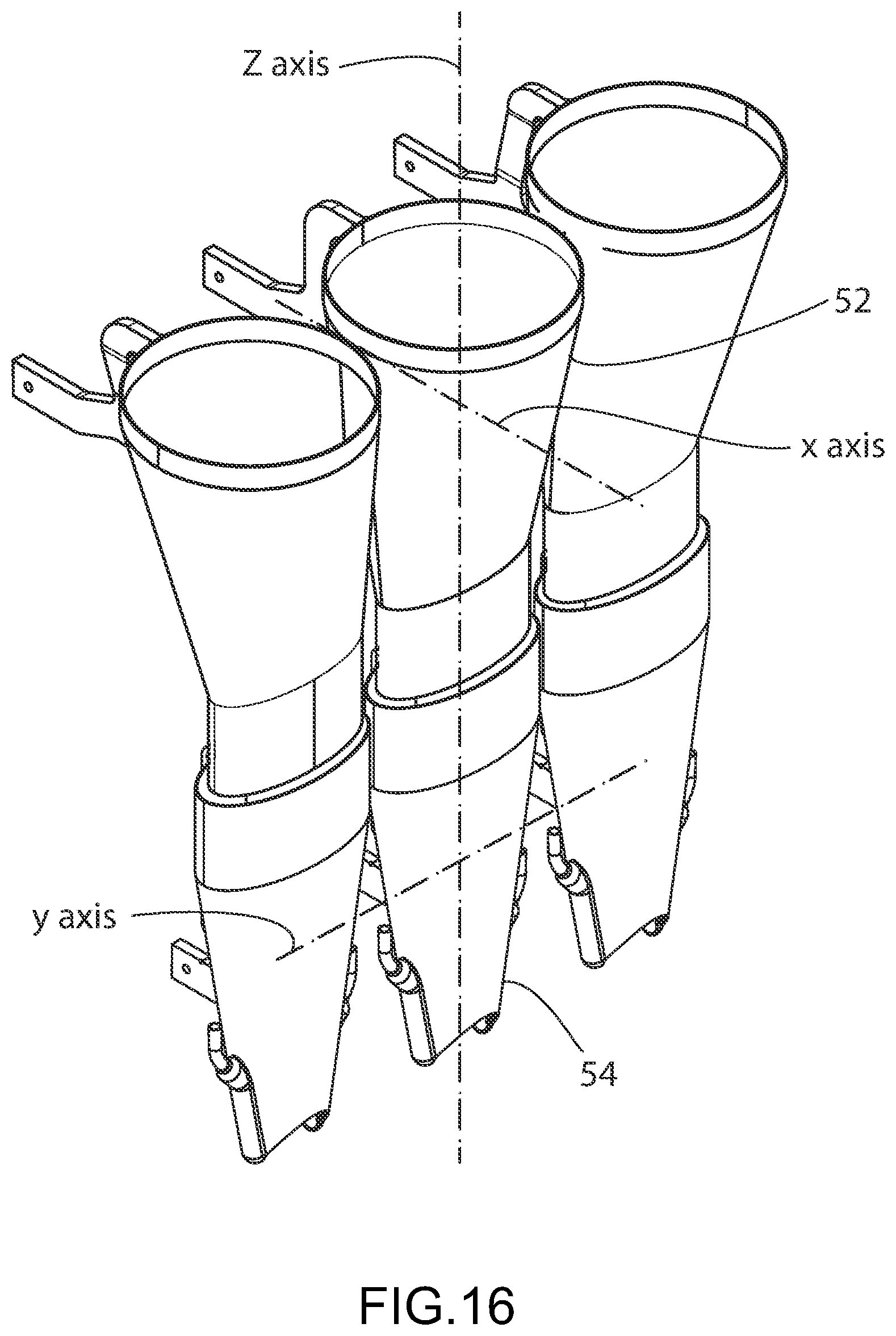 Patent US11780625 Figure 16 – Funnels and lances for package filling