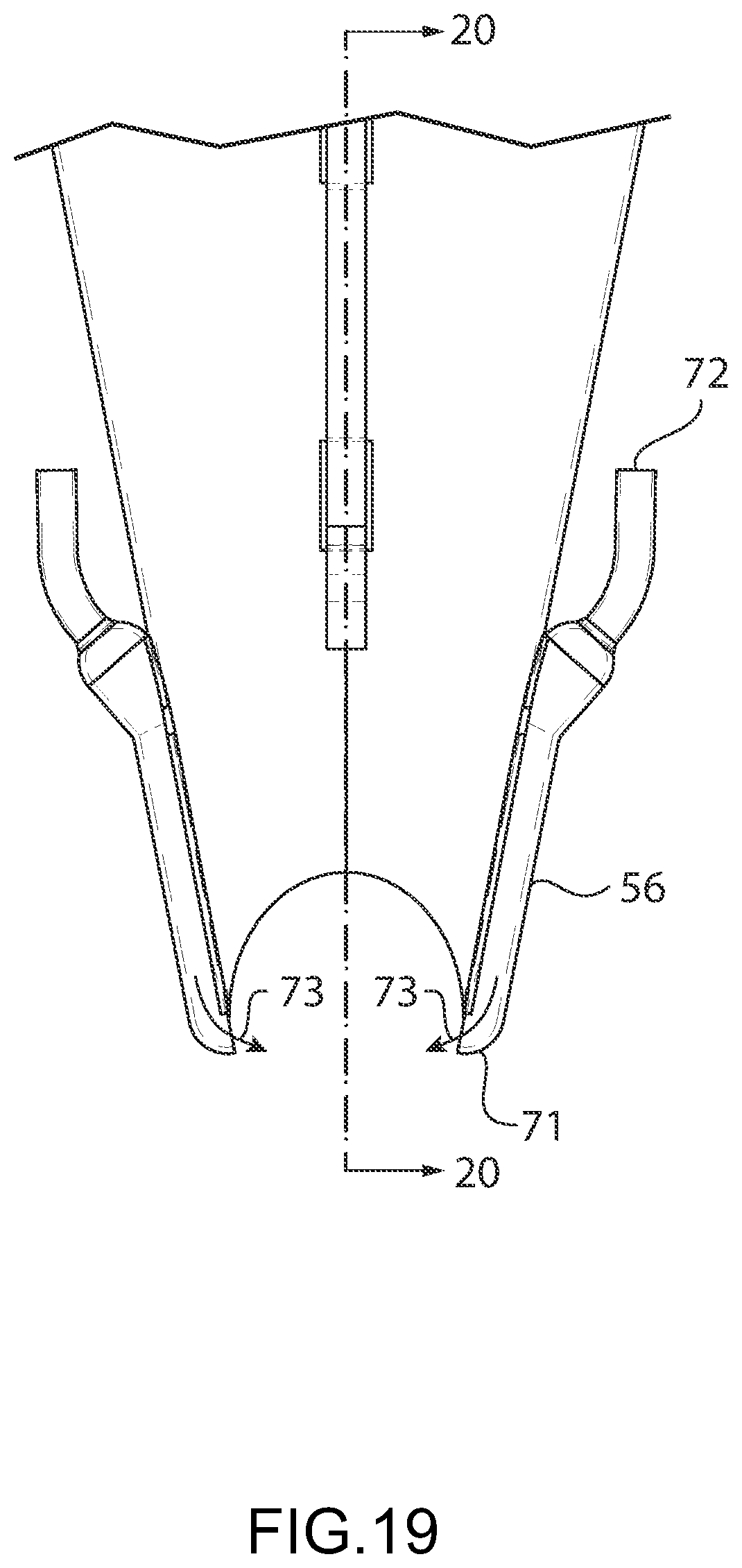 Patent US11780625 Figure 19 – Funnels and lances for package filling