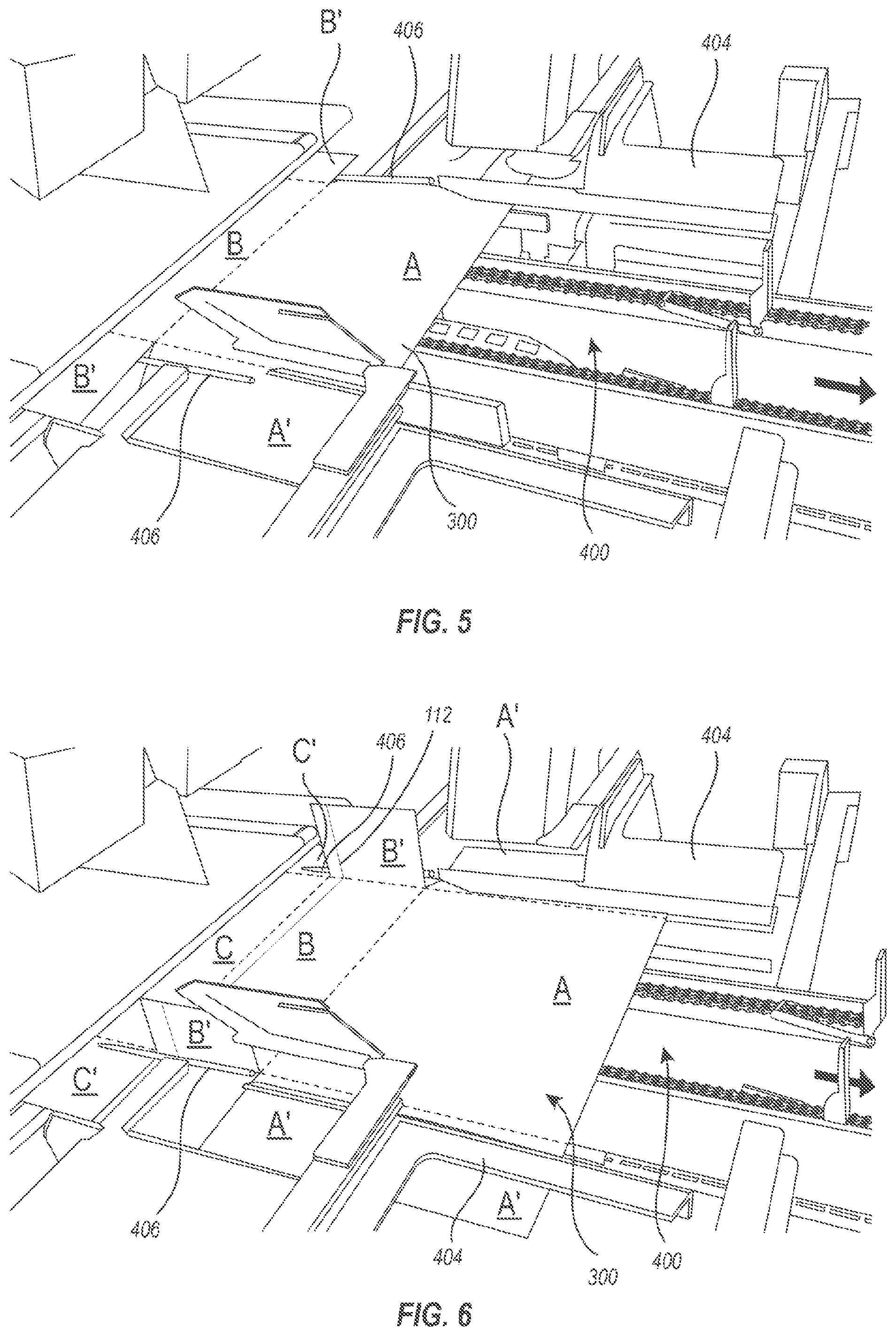 Patent US11780626 Figure 4 – Box template folding process and mechanisms